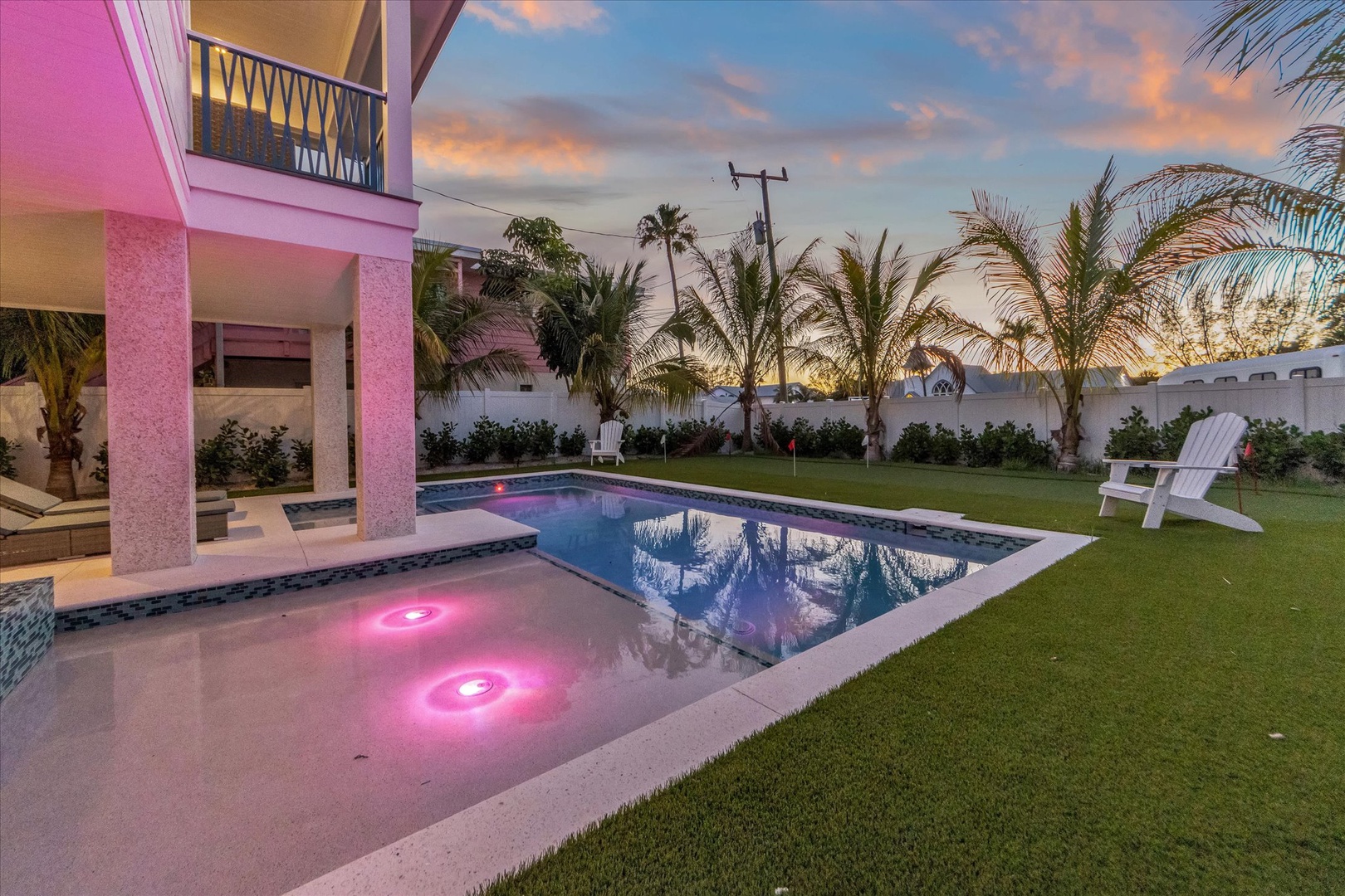 Private Pool and Spa at twilight