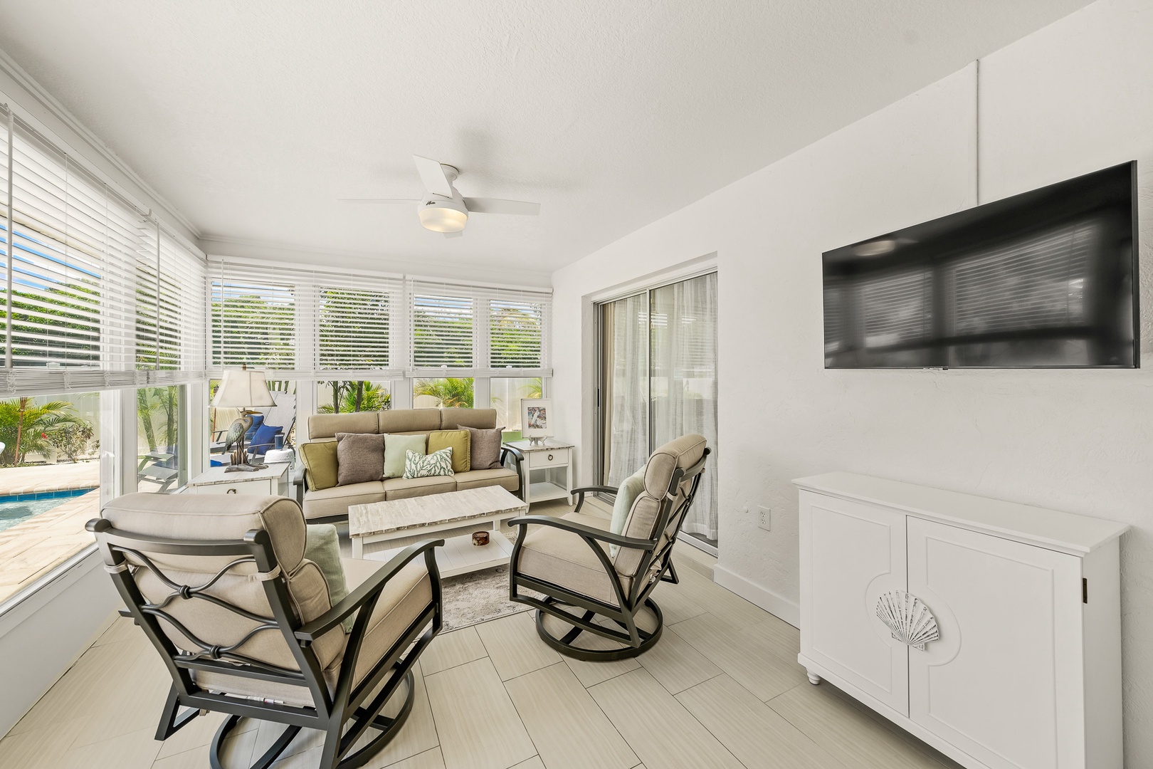 Sunroom with Smart TV