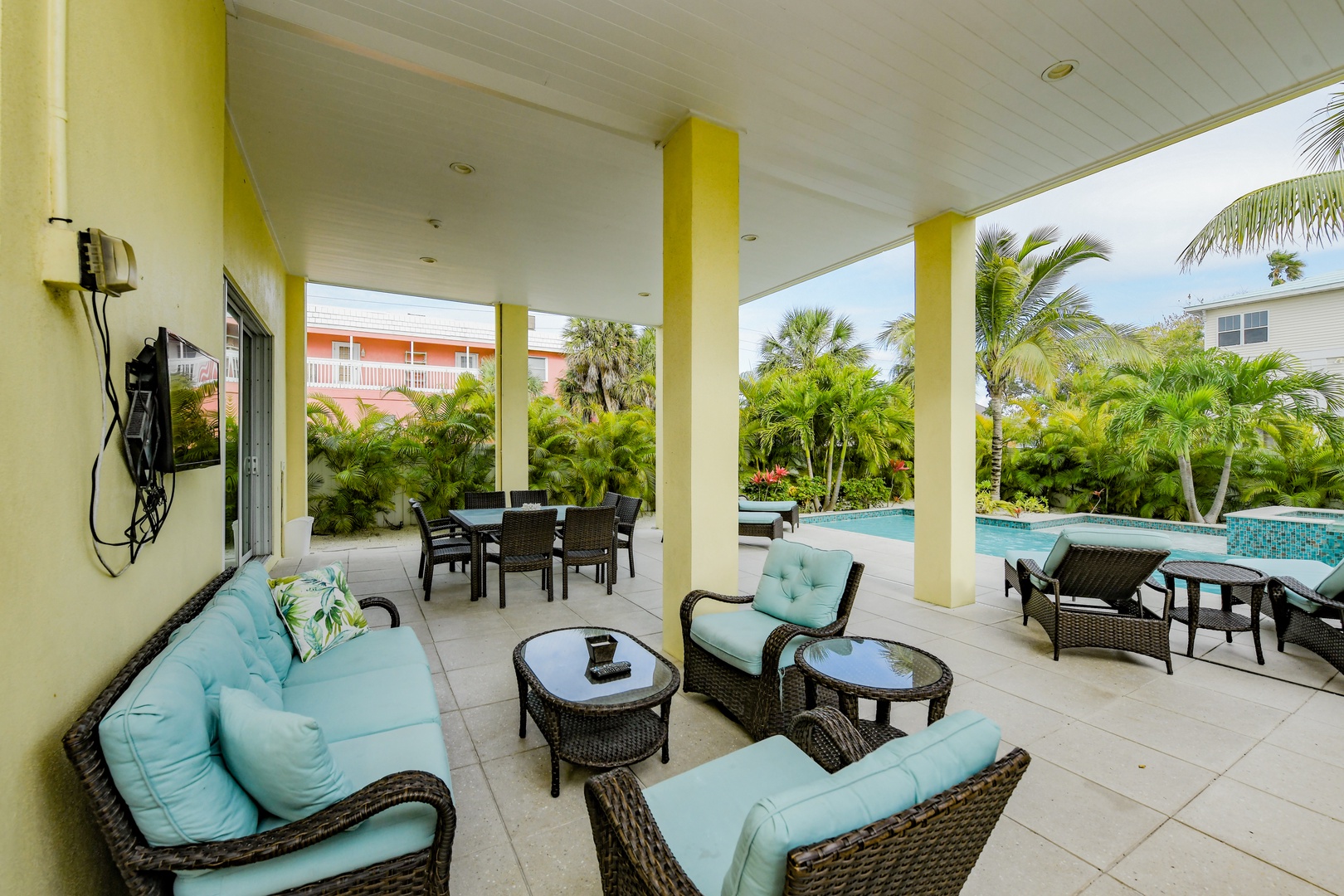 Outdoor Living Area with TV