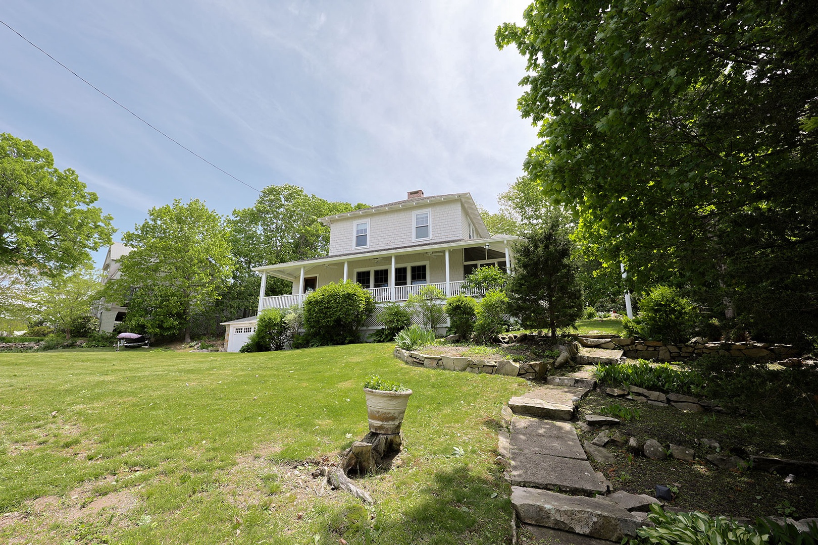 Front Lawn with walkway to House