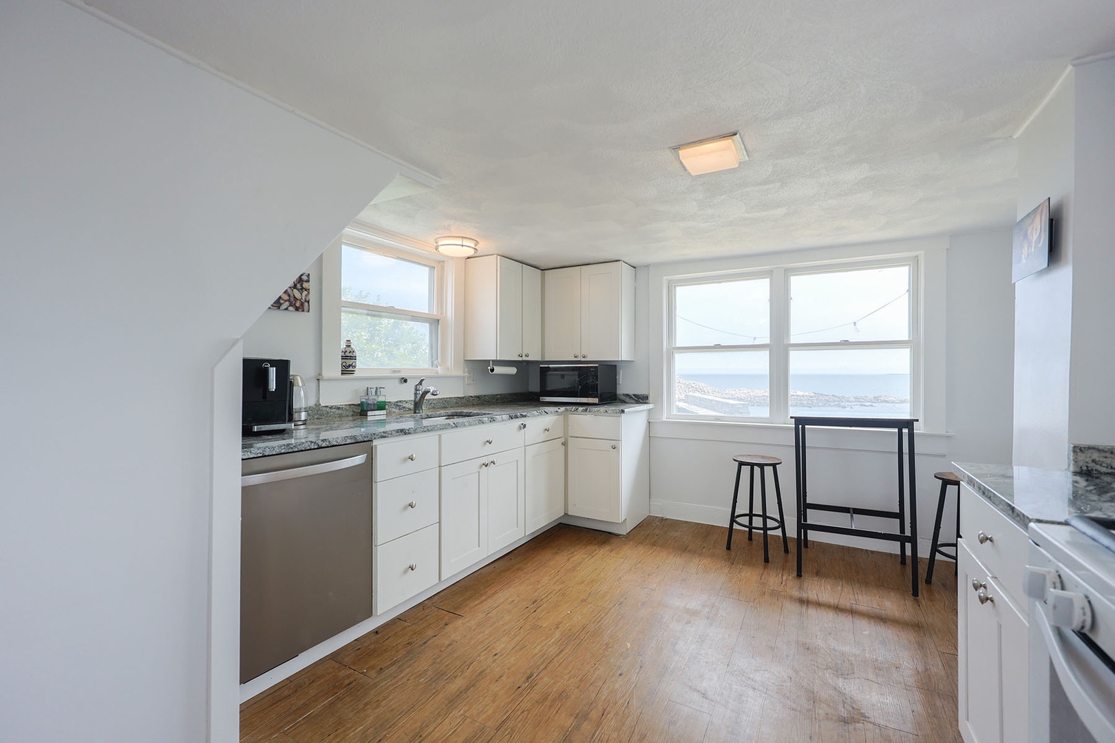 Fully-equipped kitchen with ocean views.