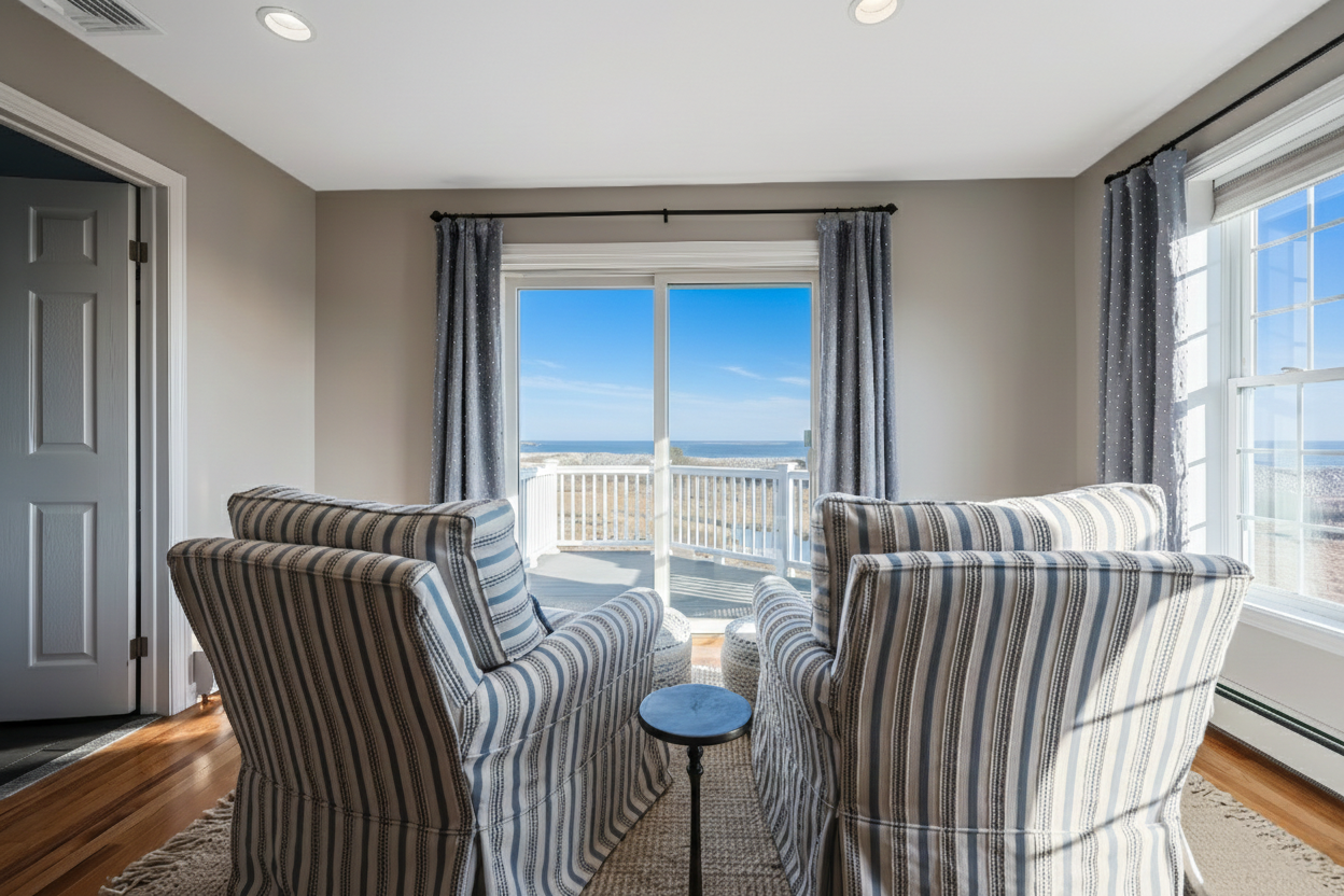 Amazing views from the private deck in the primary bedroom.