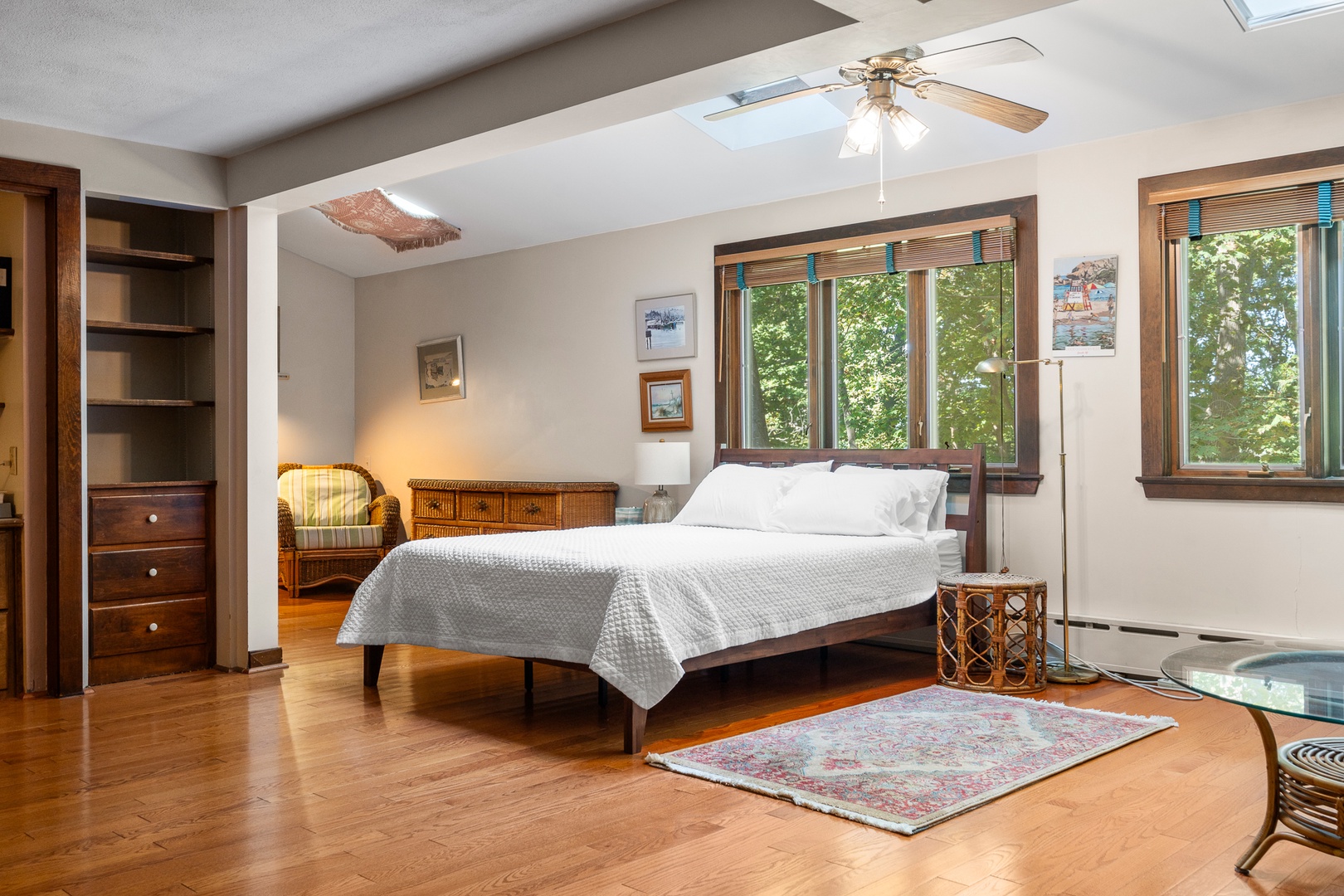 The spacious second bedroom is located on the first floor.