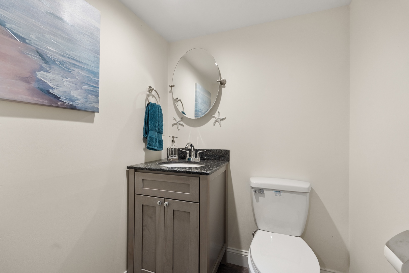 Half bathroom located in the basement.