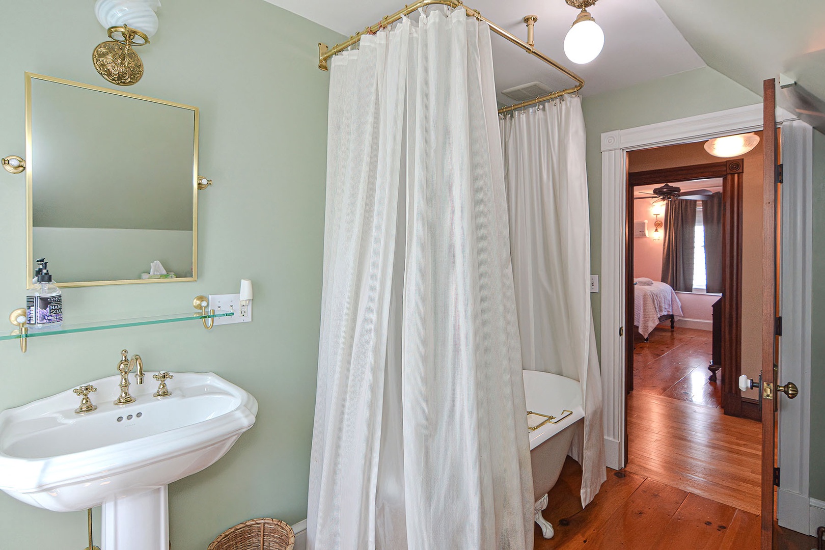 Upstairs hall bathroom with clawfoot tub