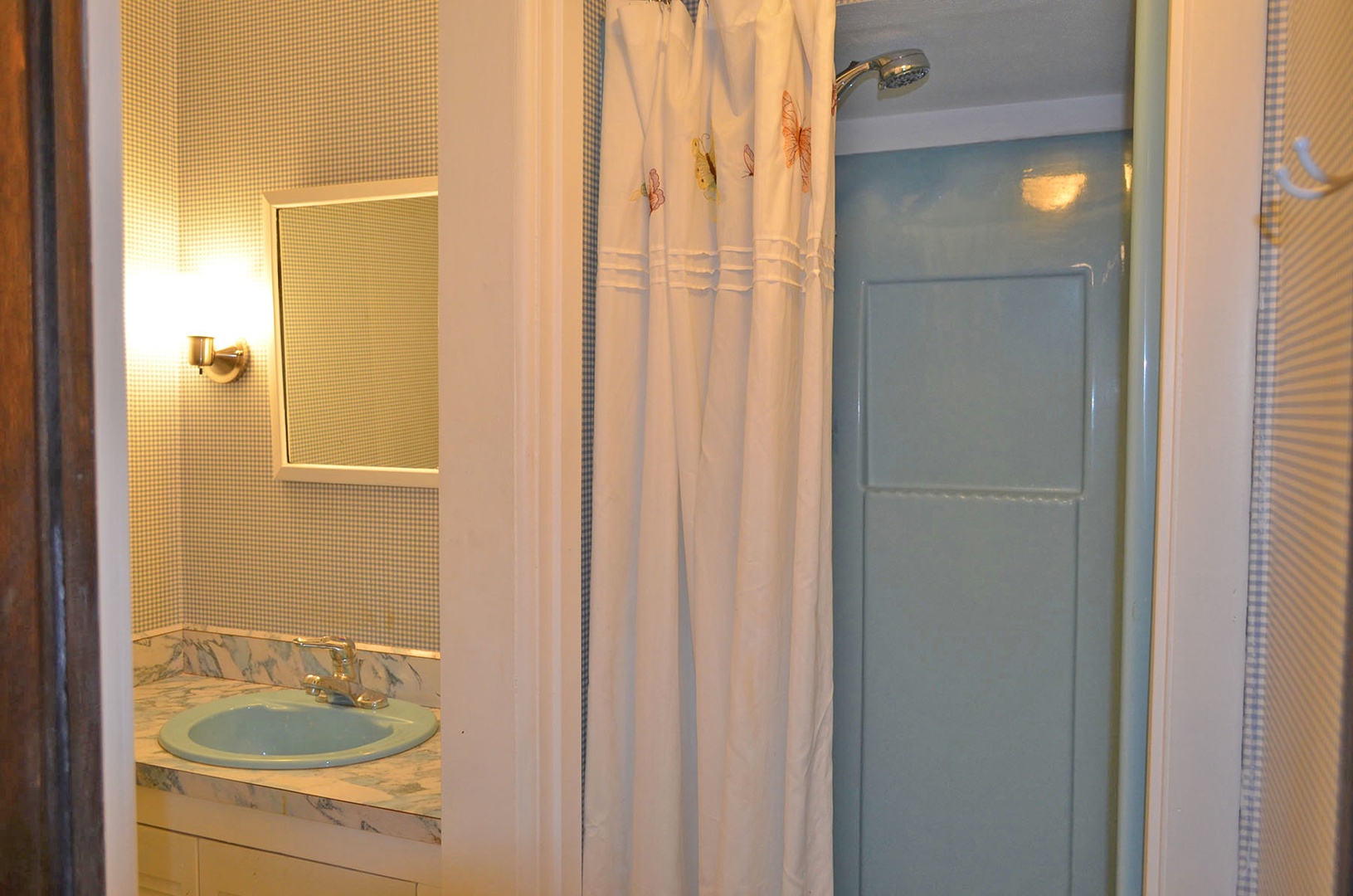 The full bathroom suite is part of the Primary bedroom.