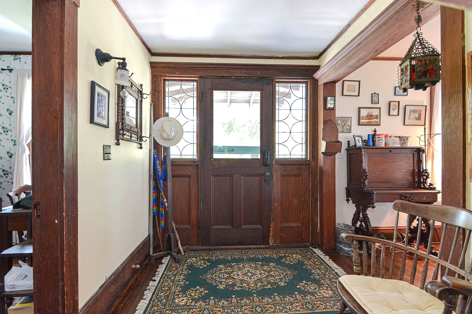 Enter the home with our antique front door.