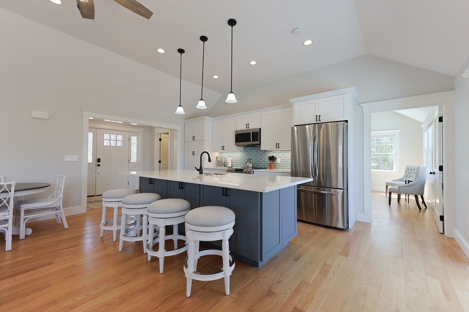 Kitchen and island dining.