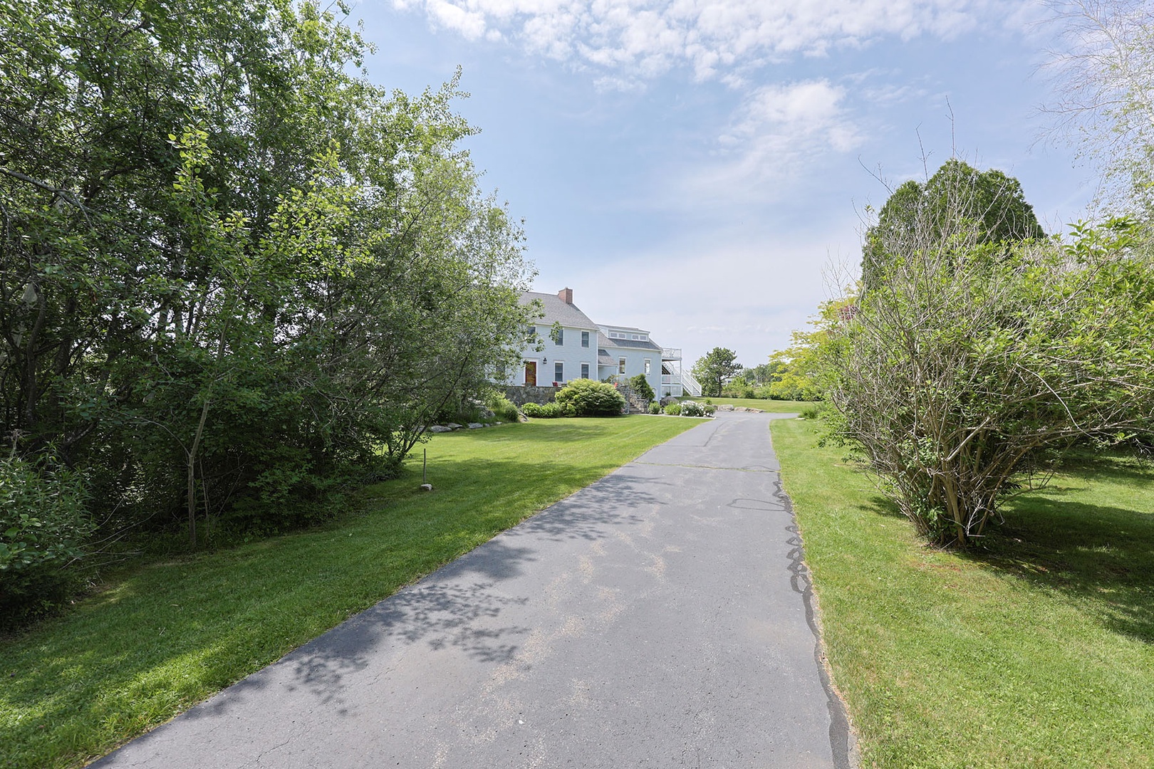 The driveway leading upto the house.