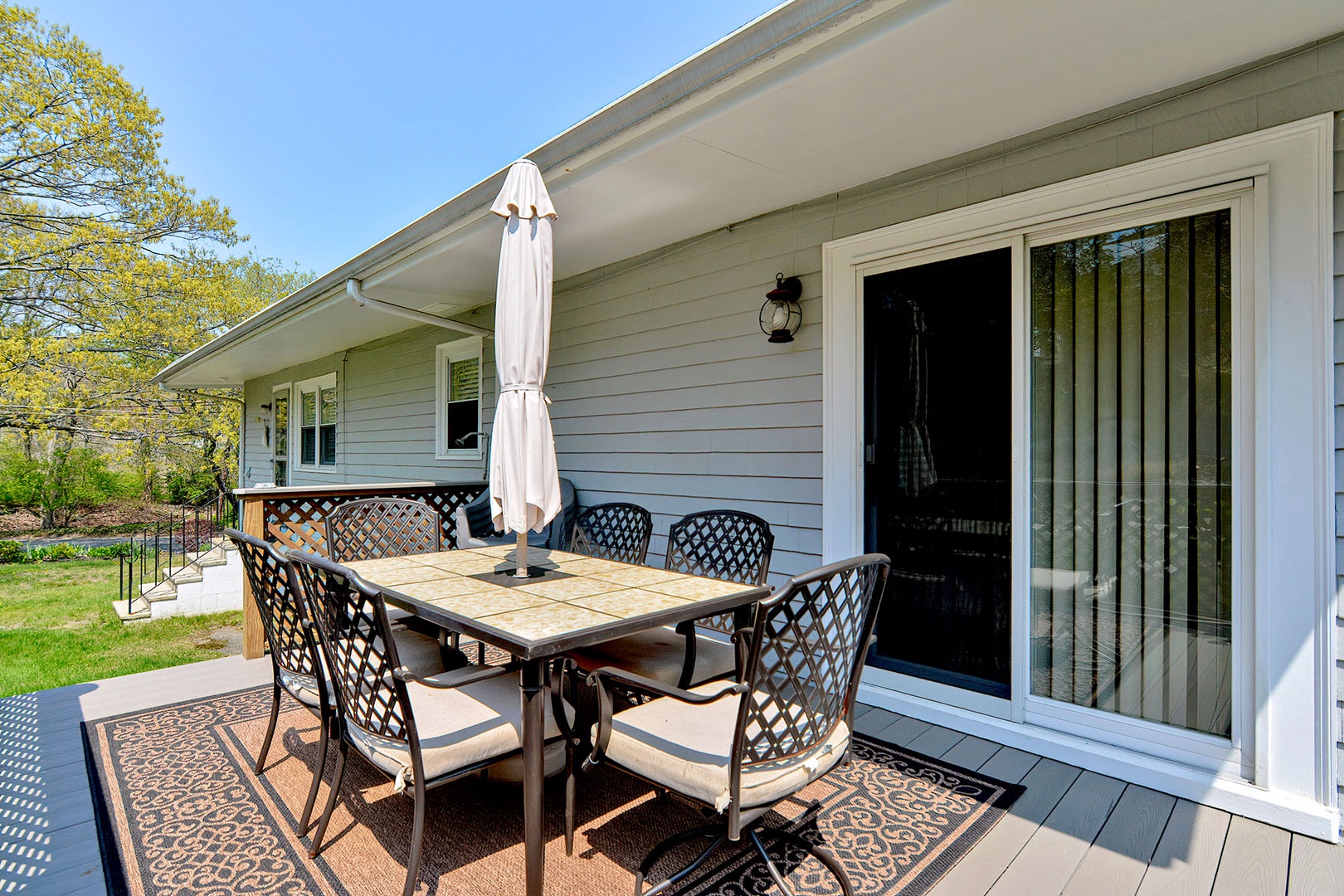 Outdoor dining area comfortably seats upto 6.