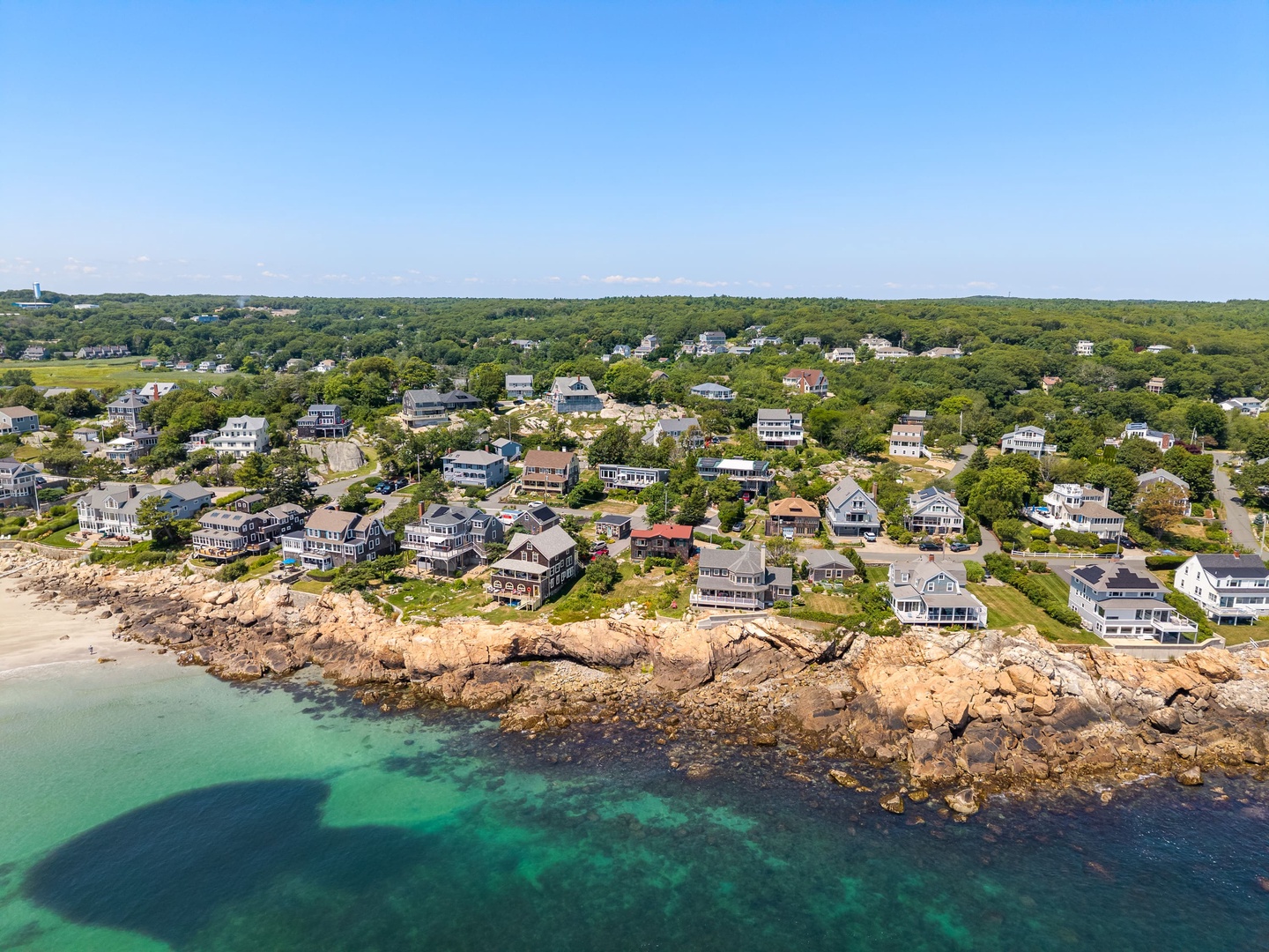 Bird's eye view of the house from the ocean.