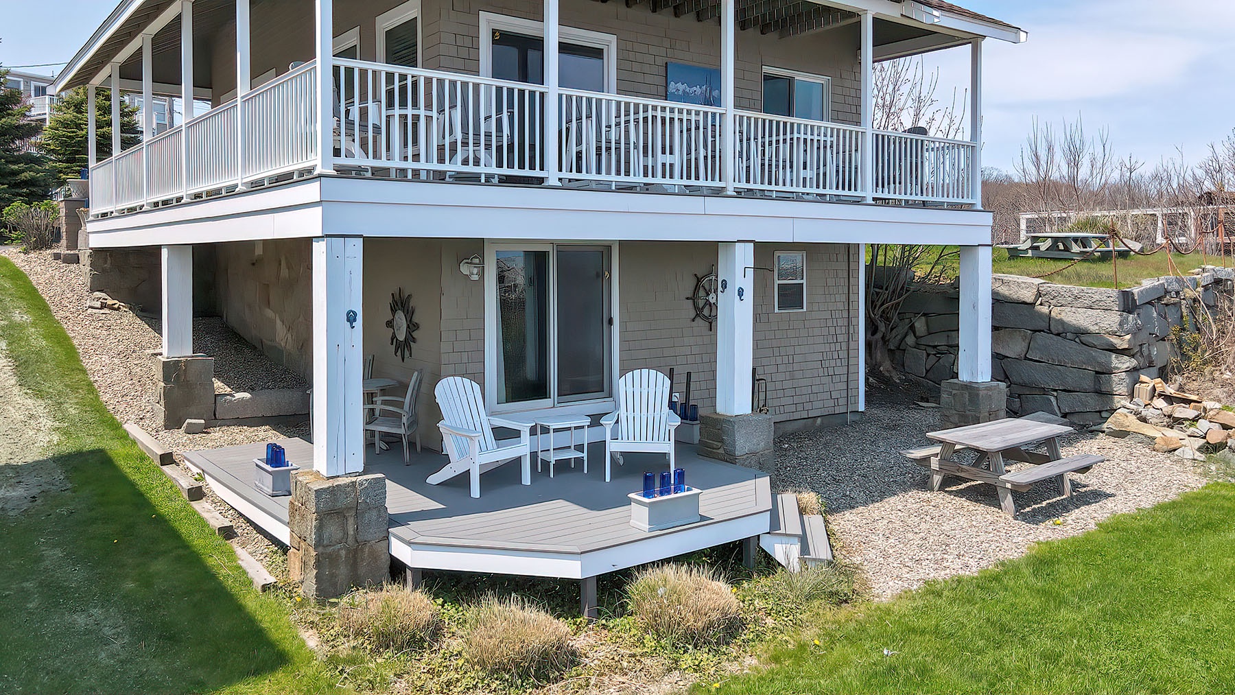 The garden-level suite has it's own deck.