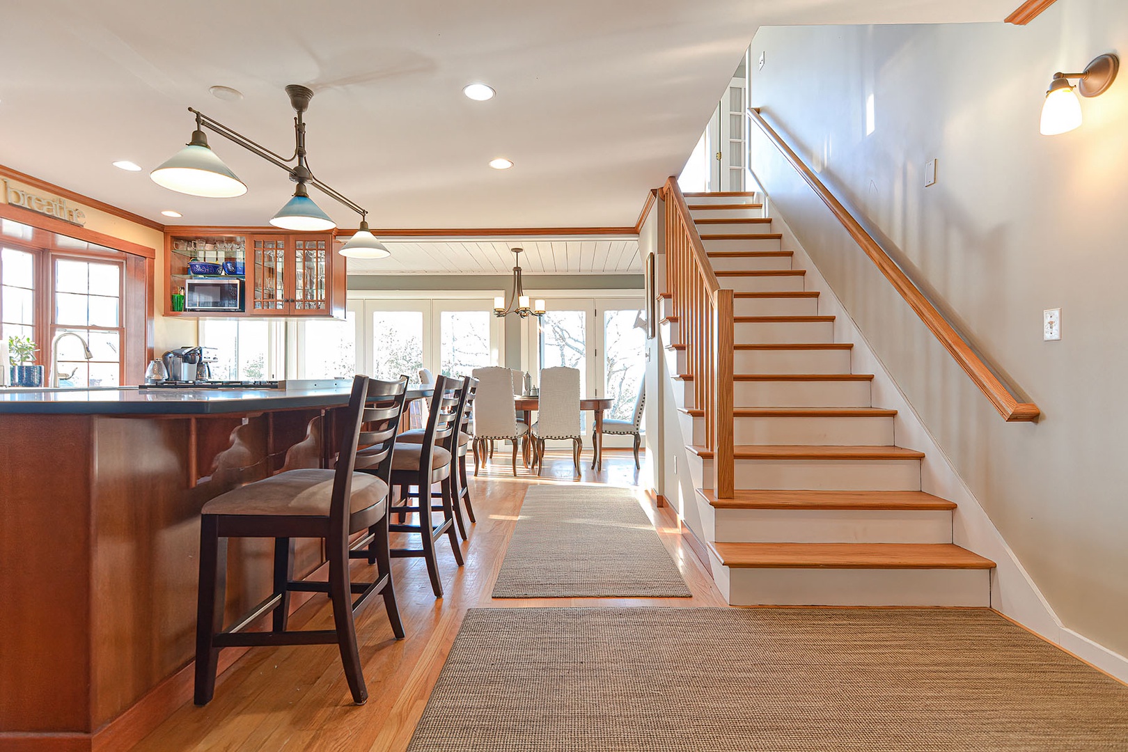Staircase to second level.