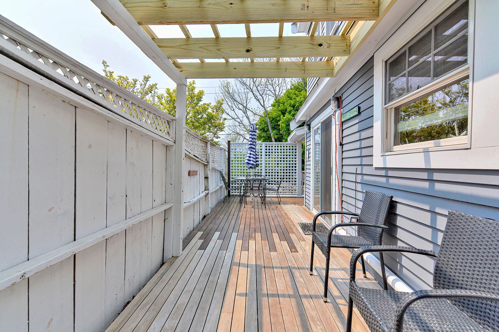 Enjoy morning coffee or dining alfresco on the porch.