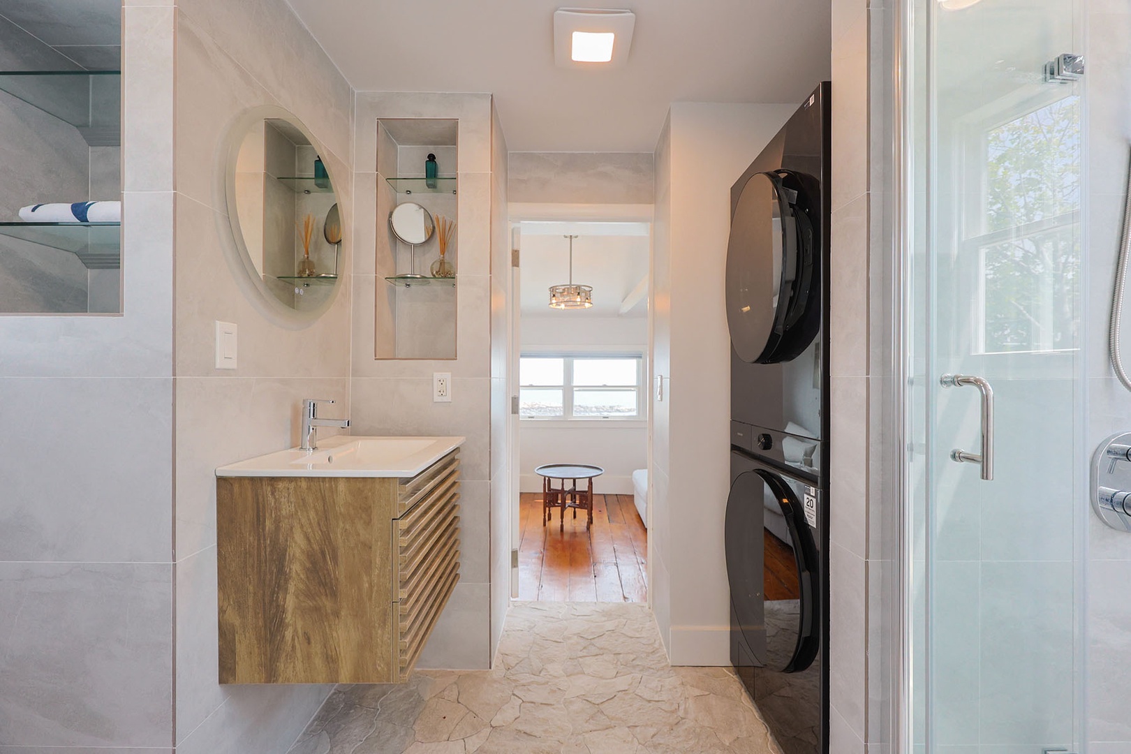 Upstairs full bath with shower.