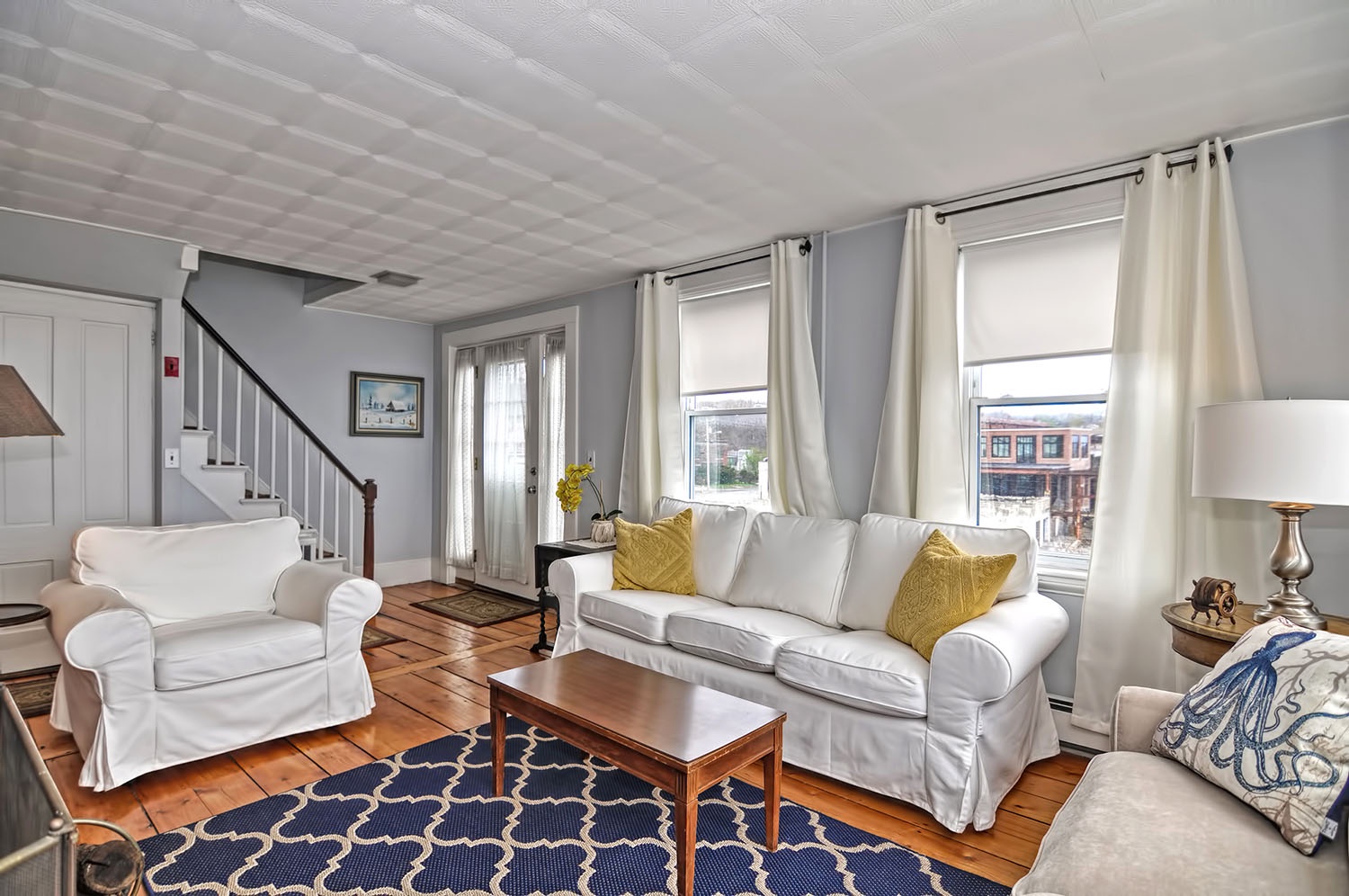 The front door opens into the living room.