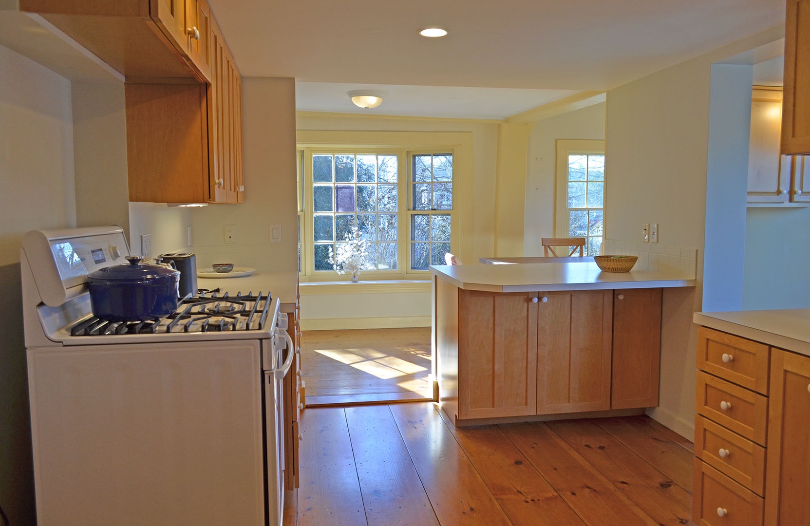 View toward the dining room from the kitchen.
