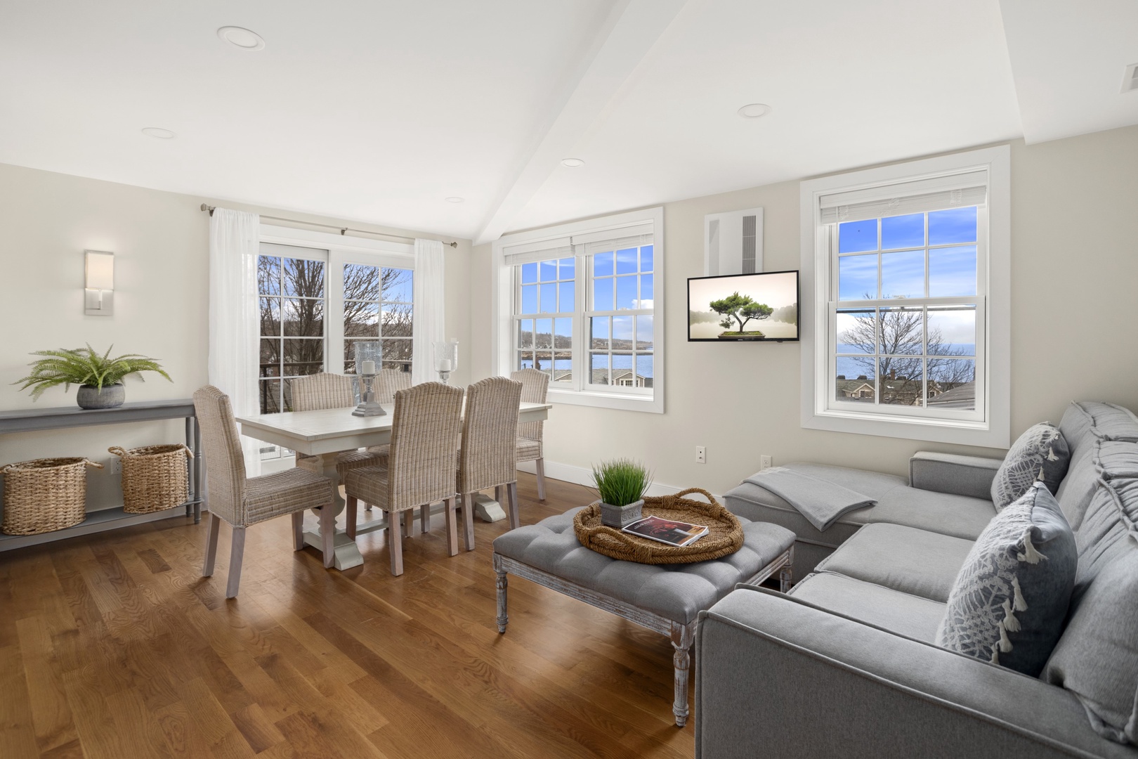 Open dining and living area