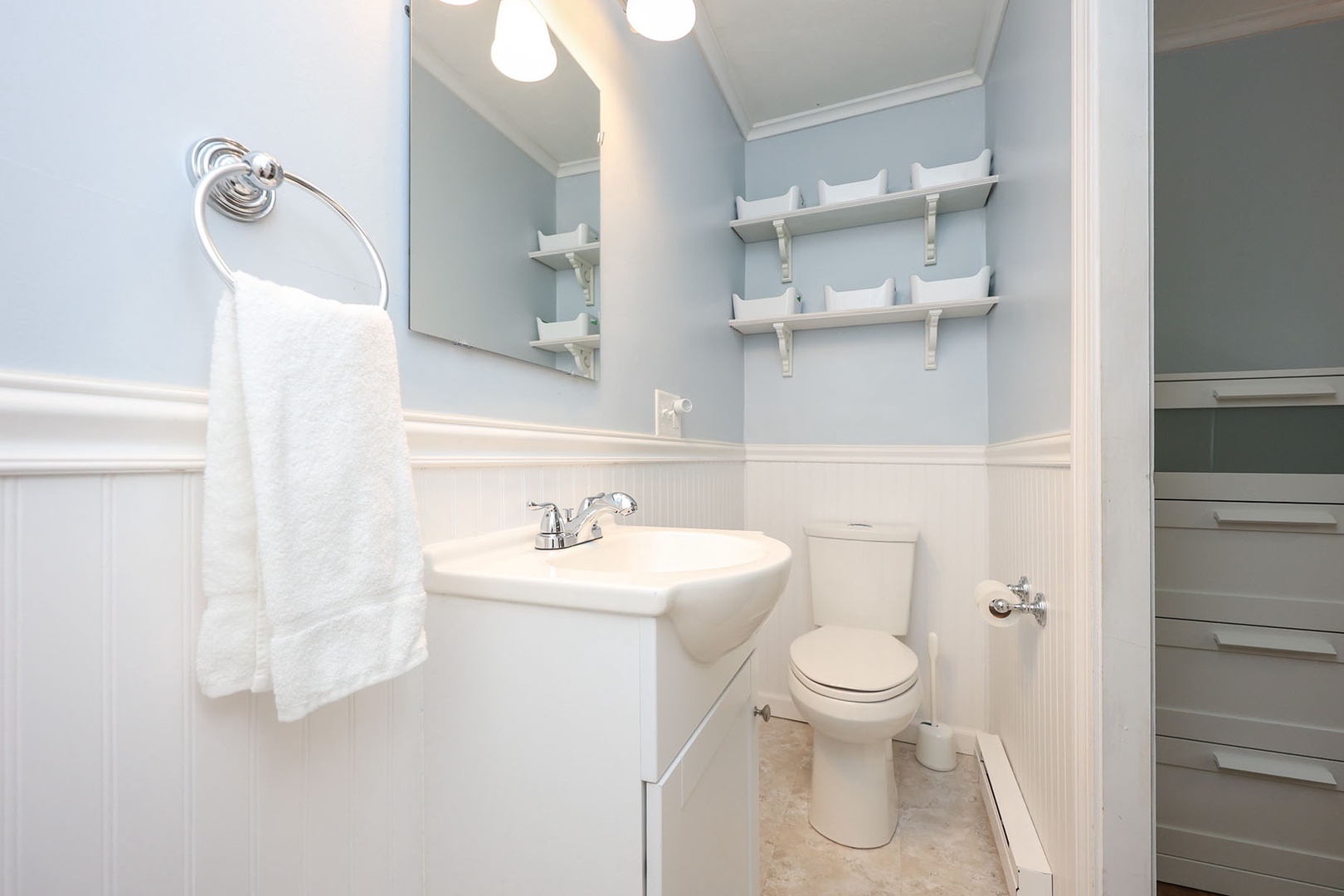 The ensuite full bath with walk-in shower.
