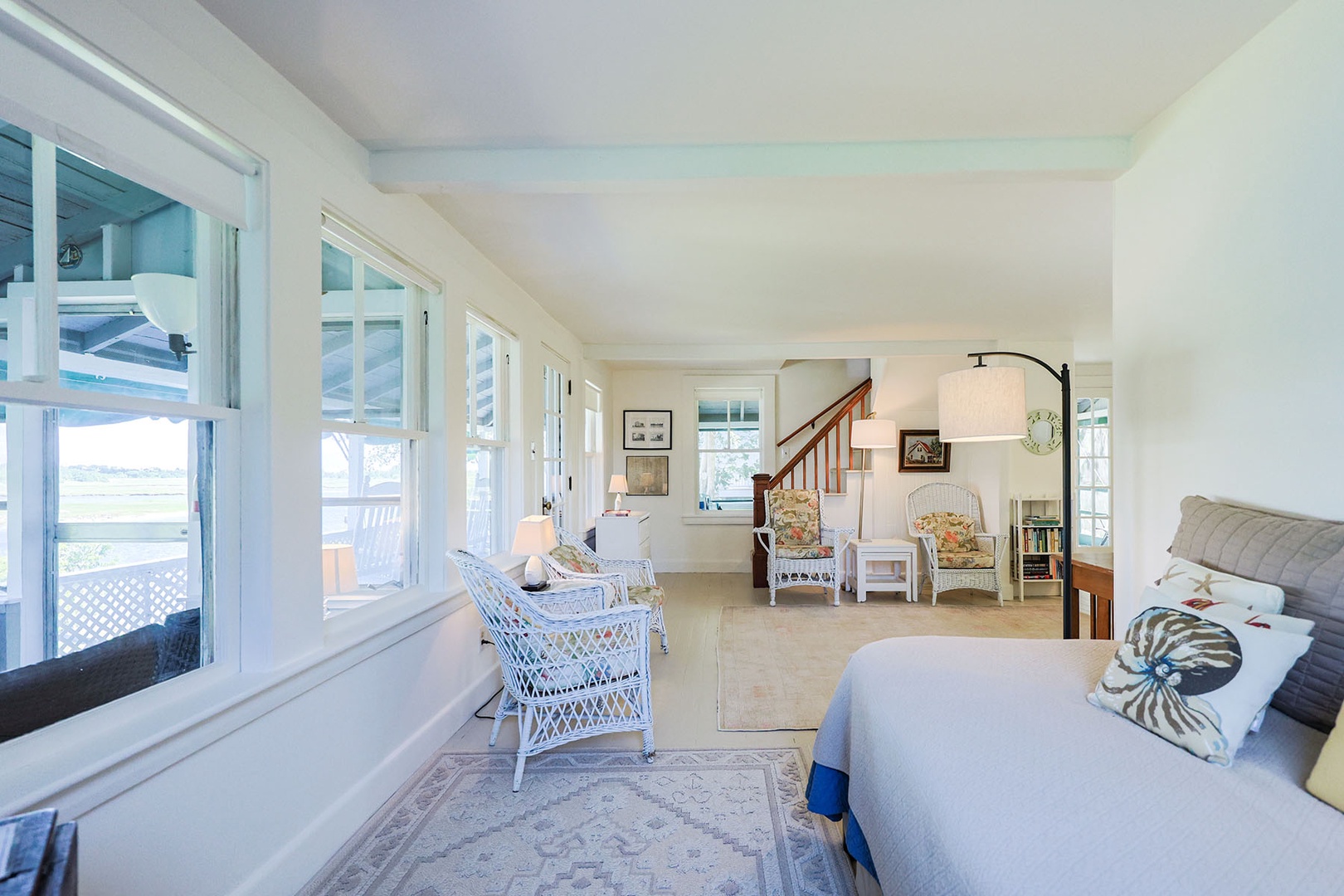 The TV area overlooking the living room.