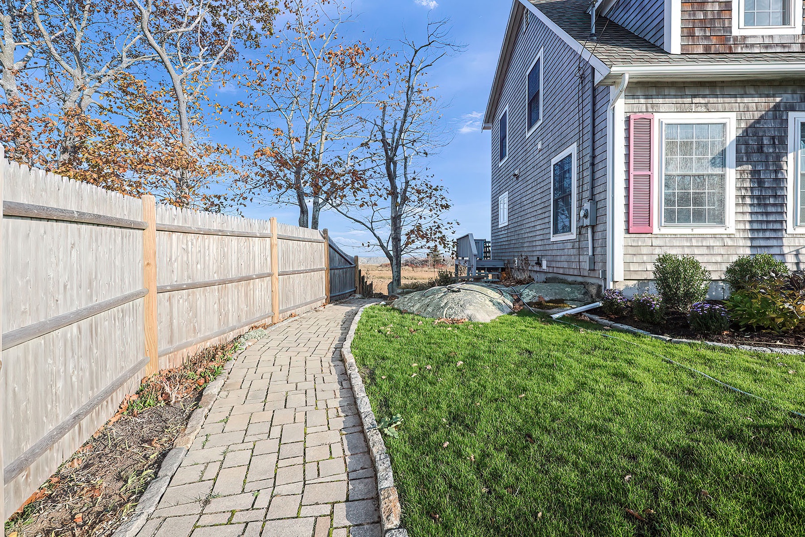 Pathway to the rear of the house.