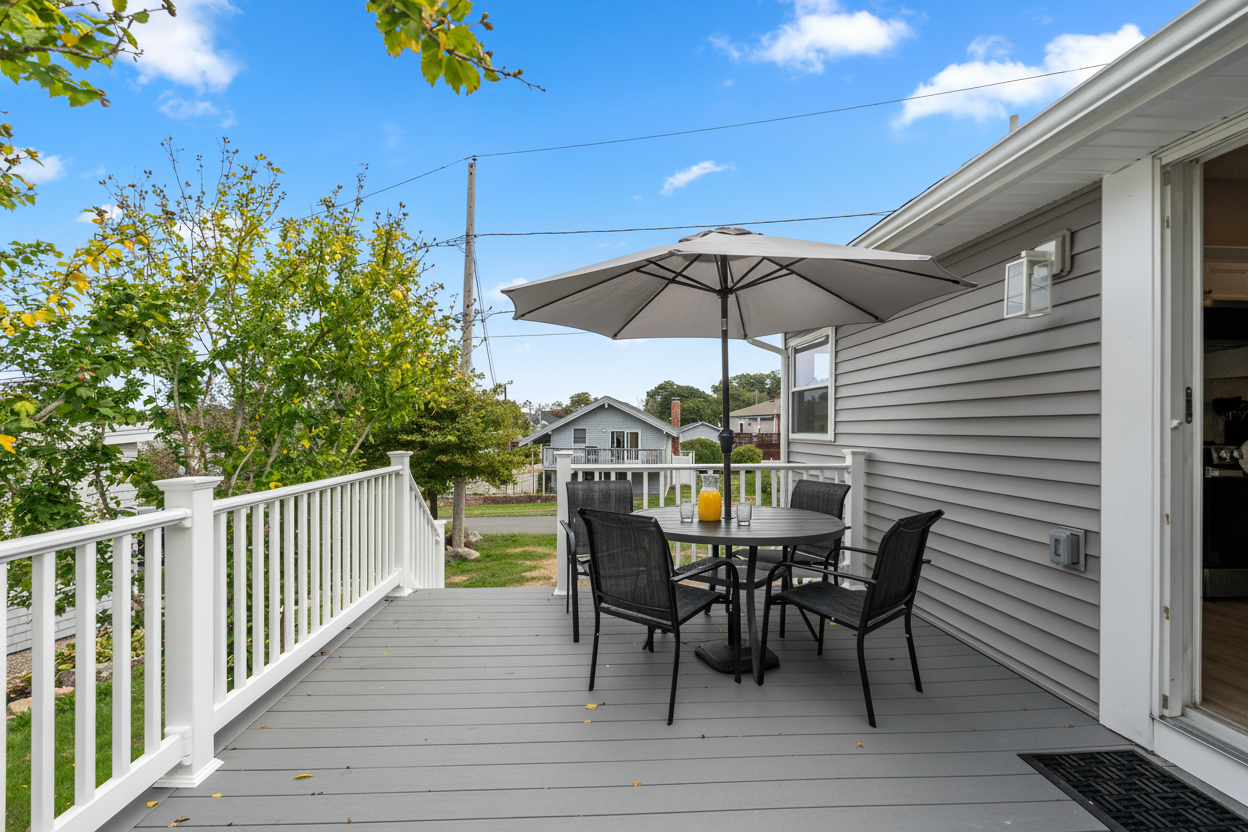 The deck seats up to 4.