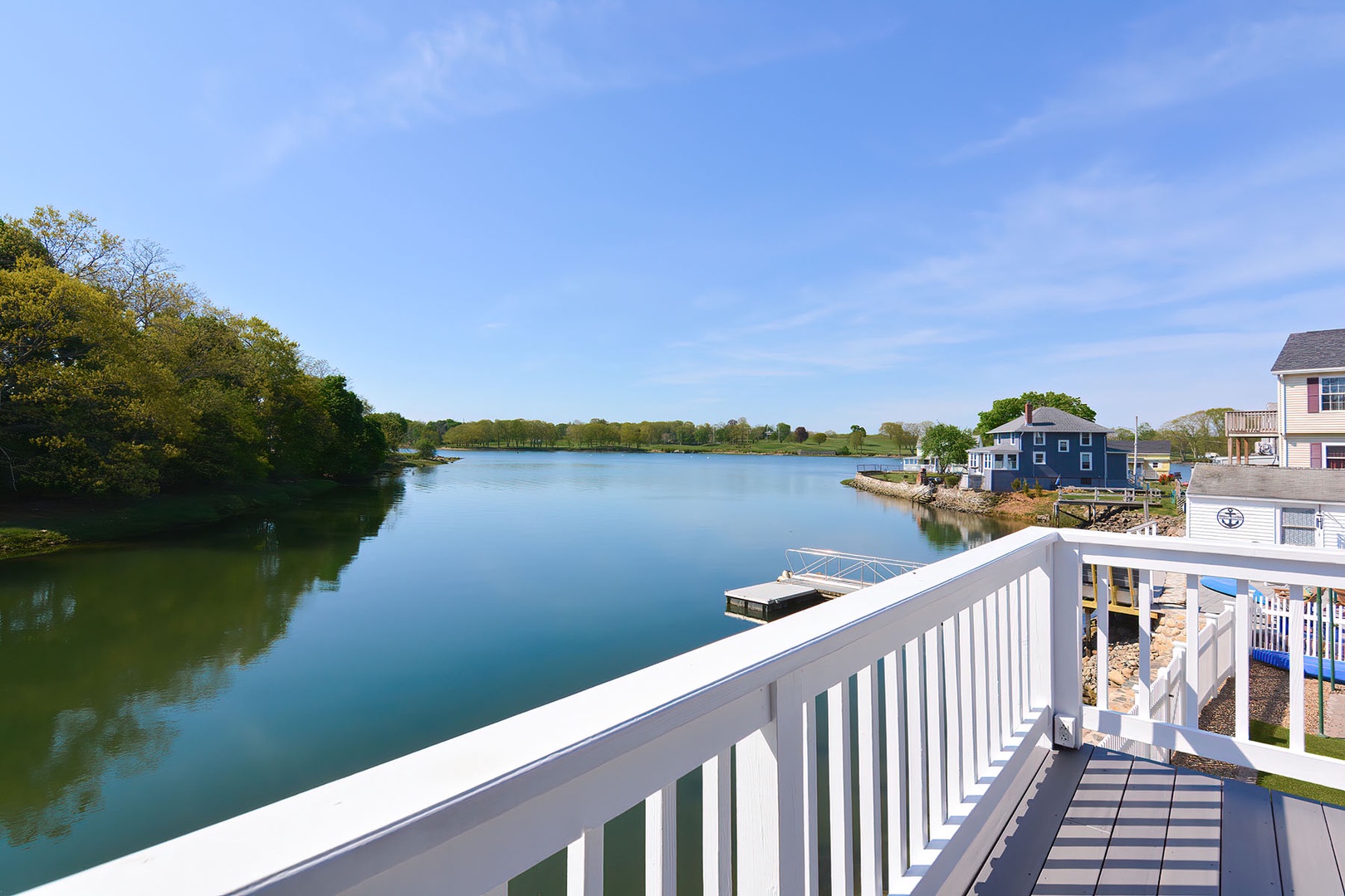 Afternoon Delight overlooks the tidal Crane River.