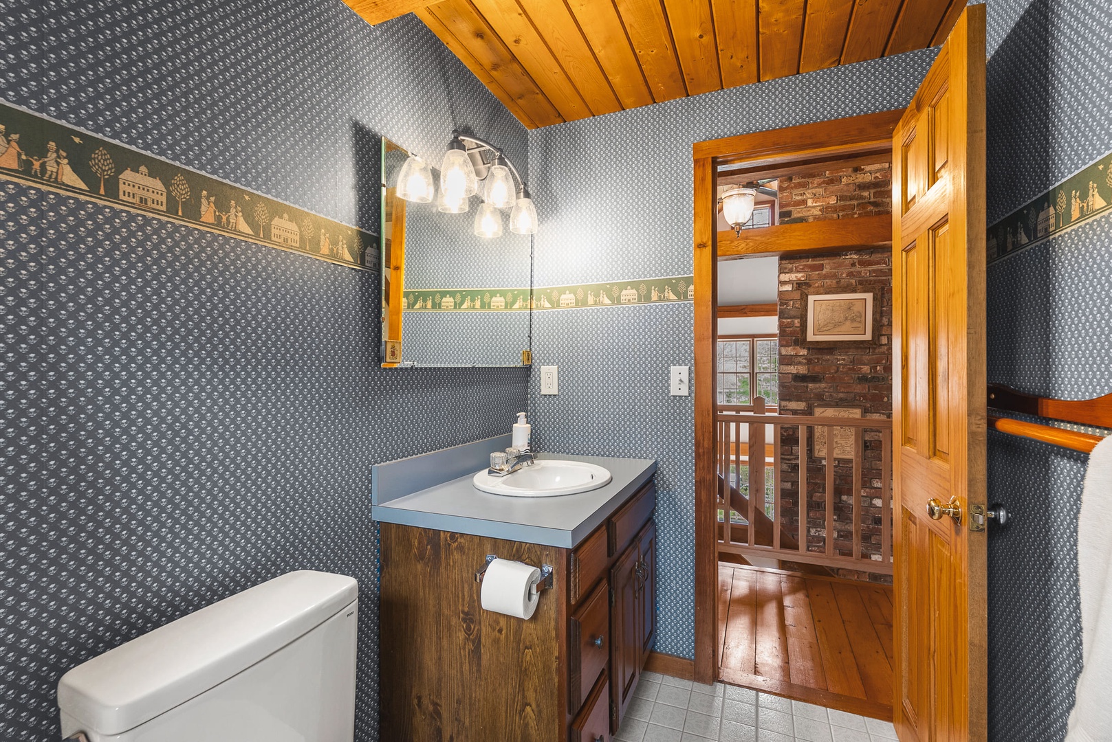 The full-bathroom with a tub.