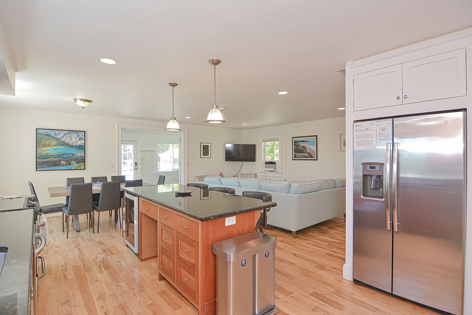 Kitchen, looking into the living room.