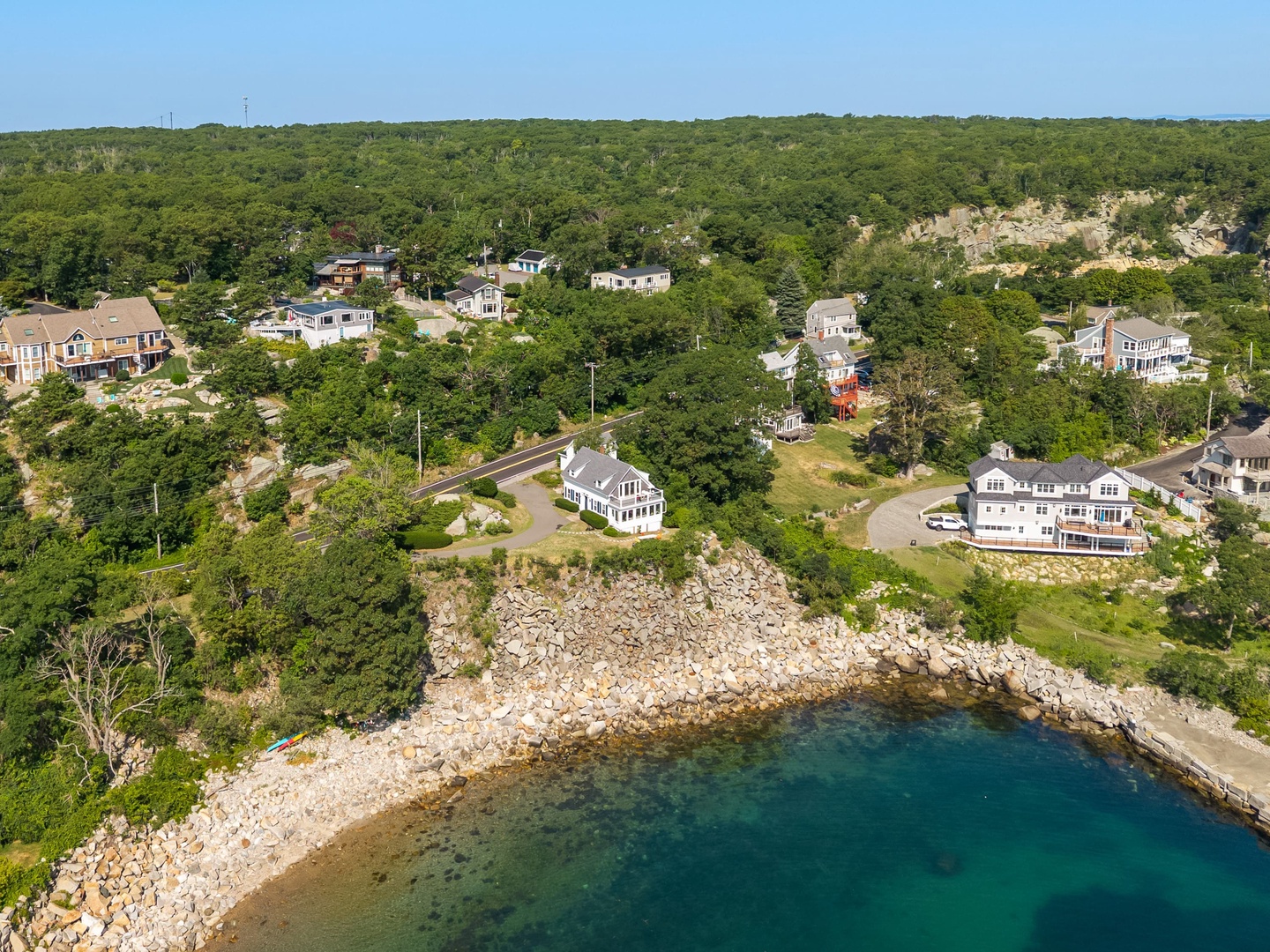 Aerial view of the house.