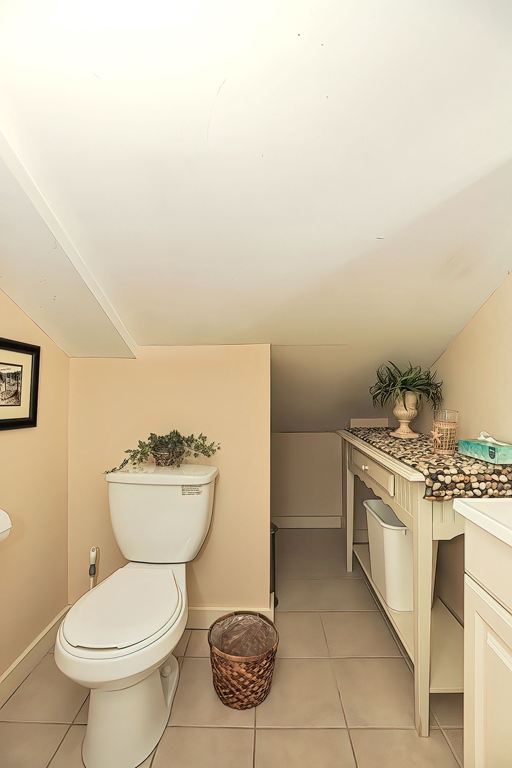 The suite contains a half-bath.