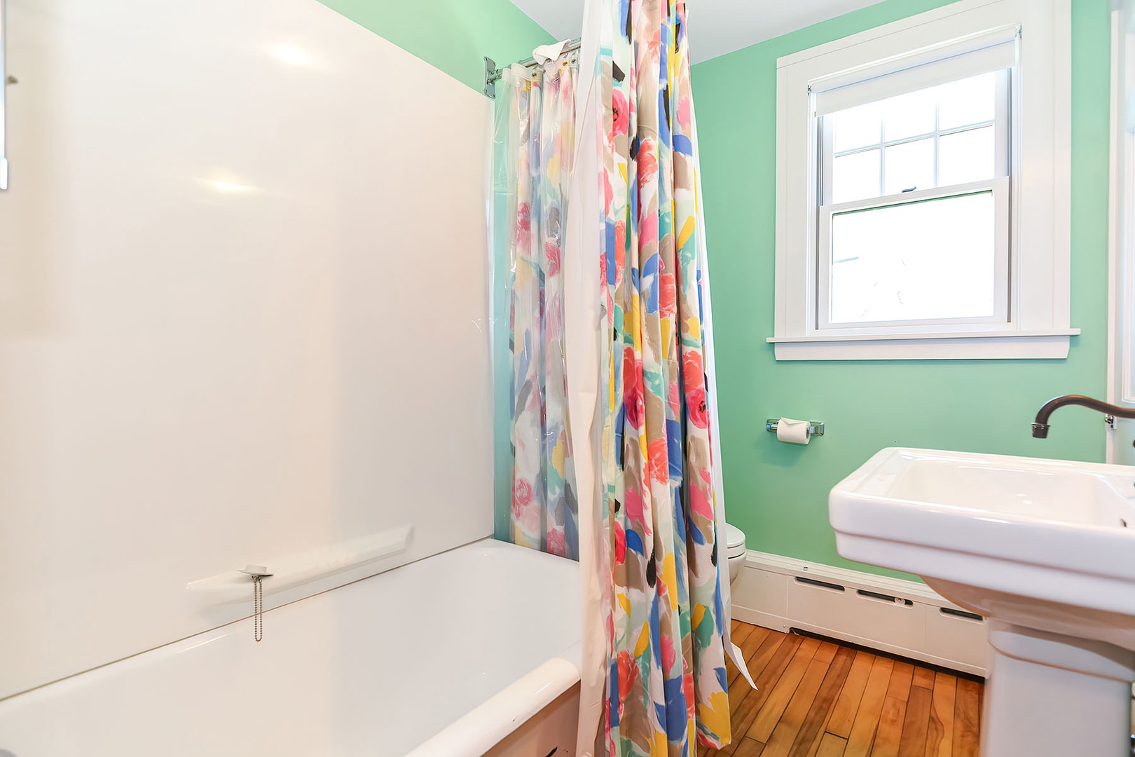 Clawfoot tub and shower.