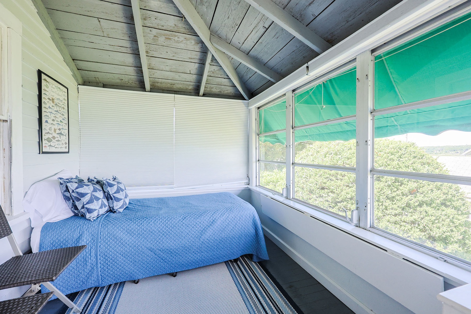 Trundle bed on the back porch.