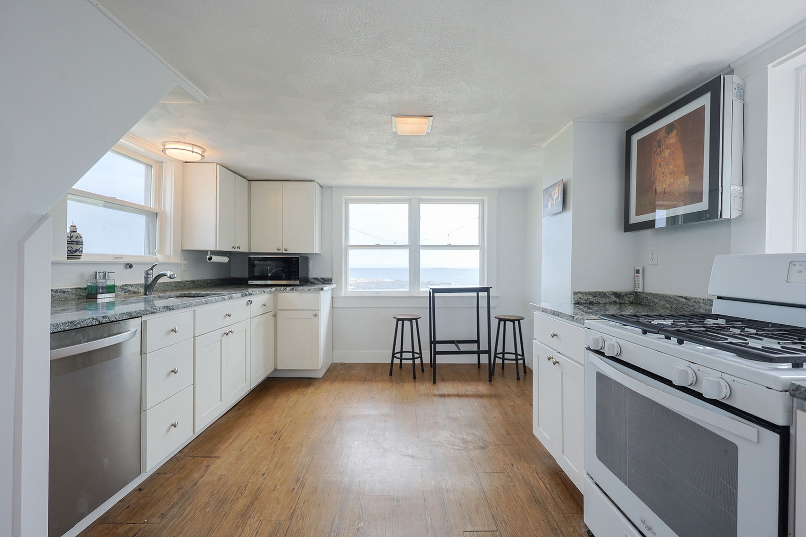 Fully-equipped kitchen with ocean views.