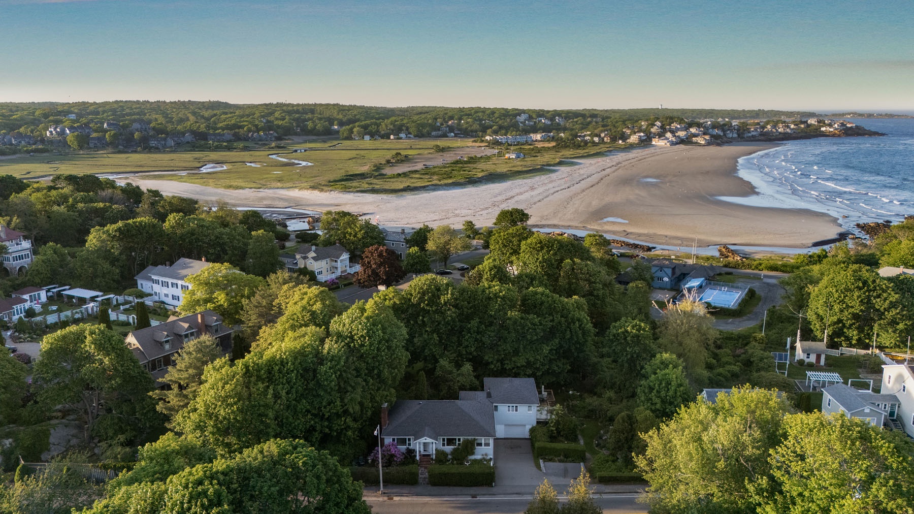 Aerial view of the house.