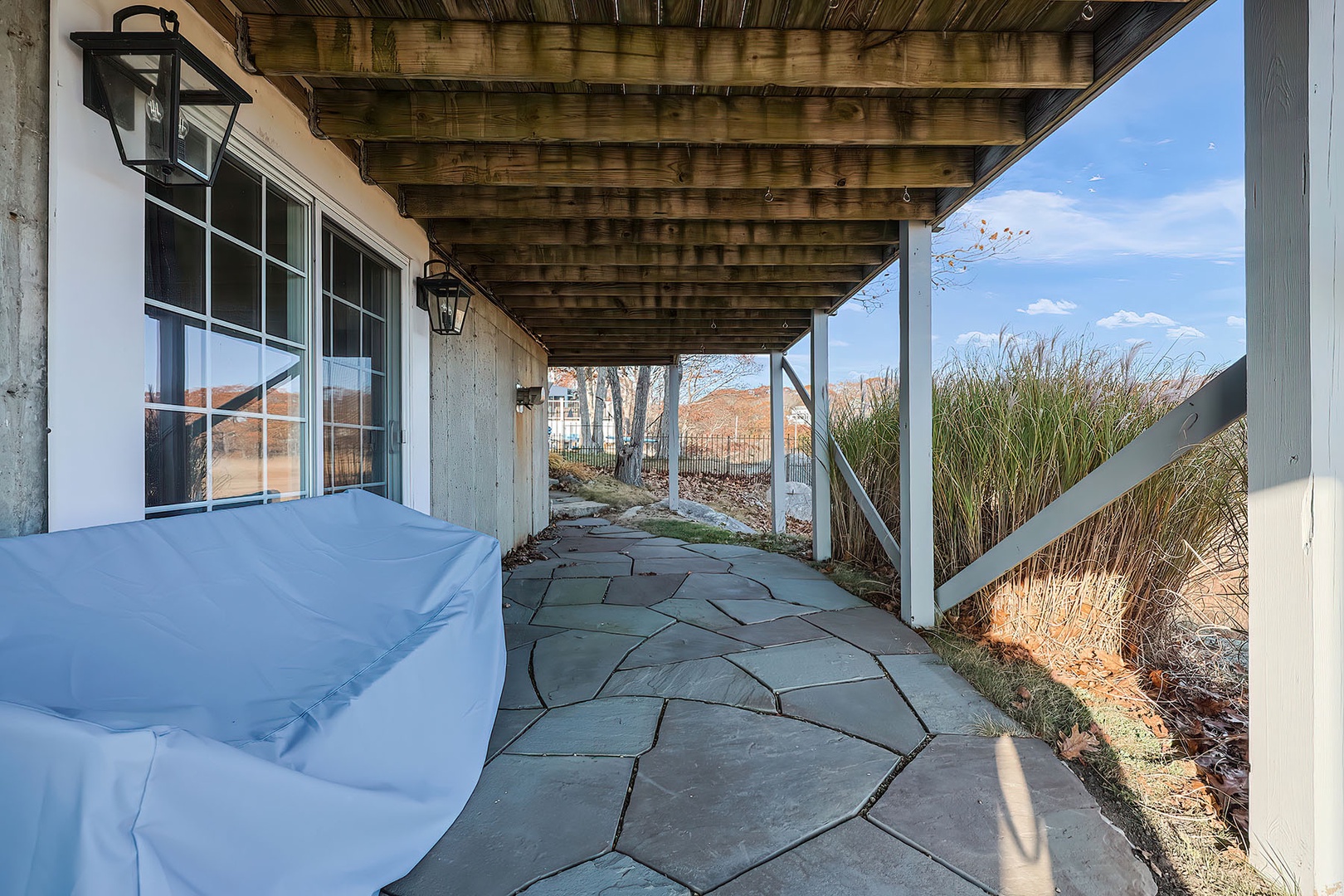 Back patio facing the marsh.