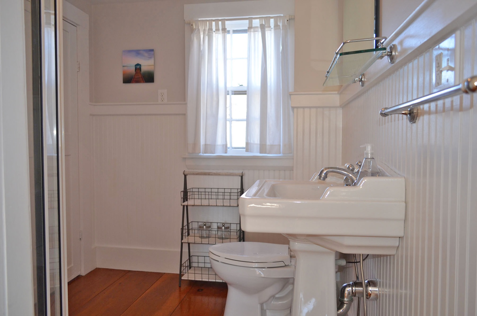 The second floor full bath with walk-in shower.