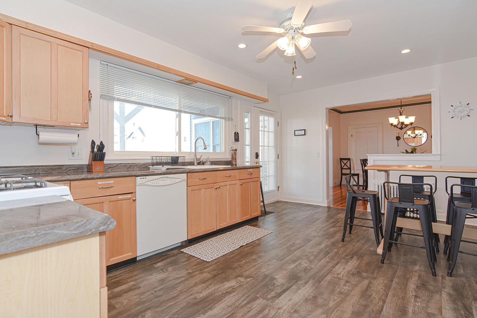 The main access to the home is through the kitchen door.