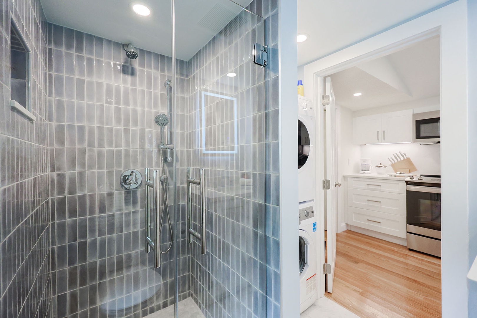 Shower in the full bath.