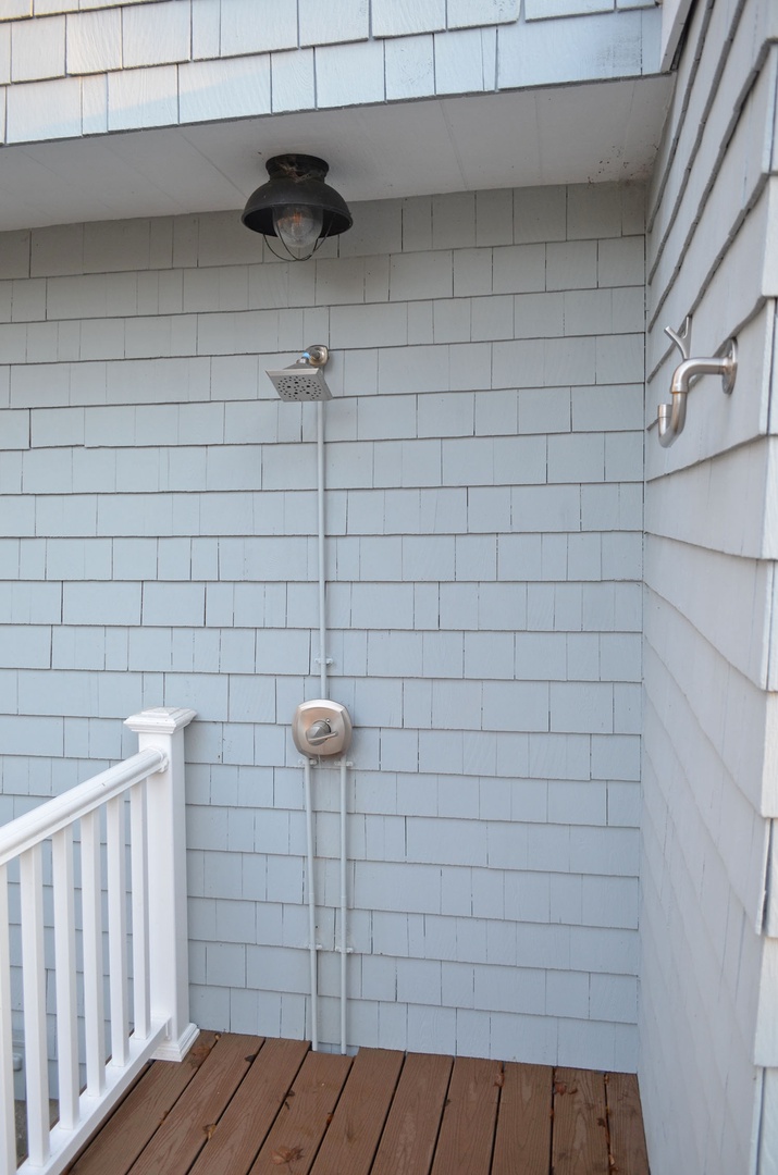 Enjoy a post-beach shower on the deck.