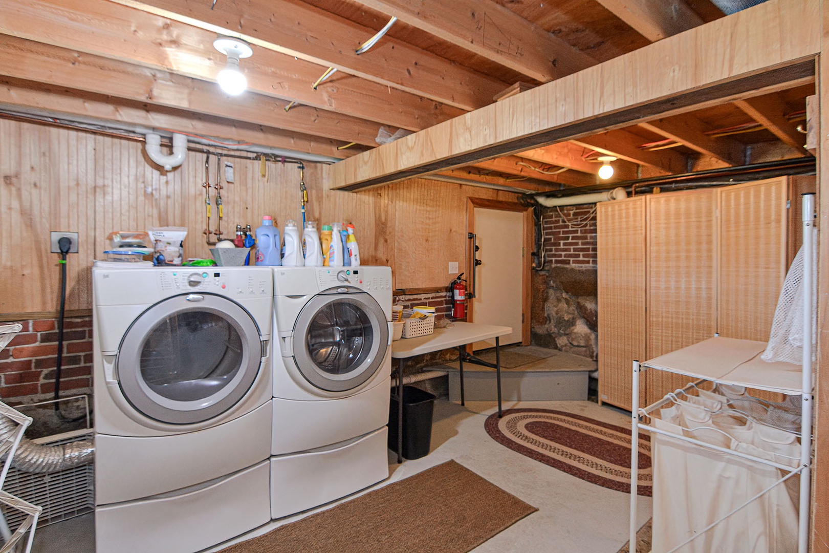 Basement laundry area and extra sink