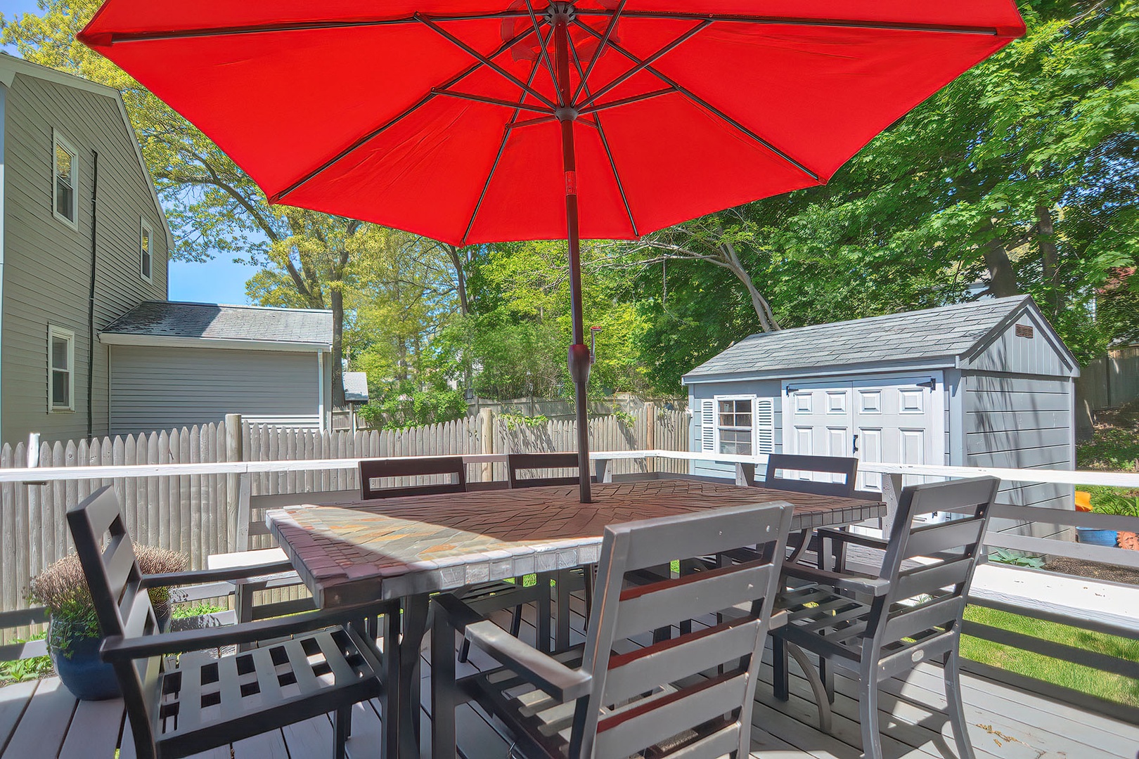 Enjoy dining or relaxing on the back deck.
