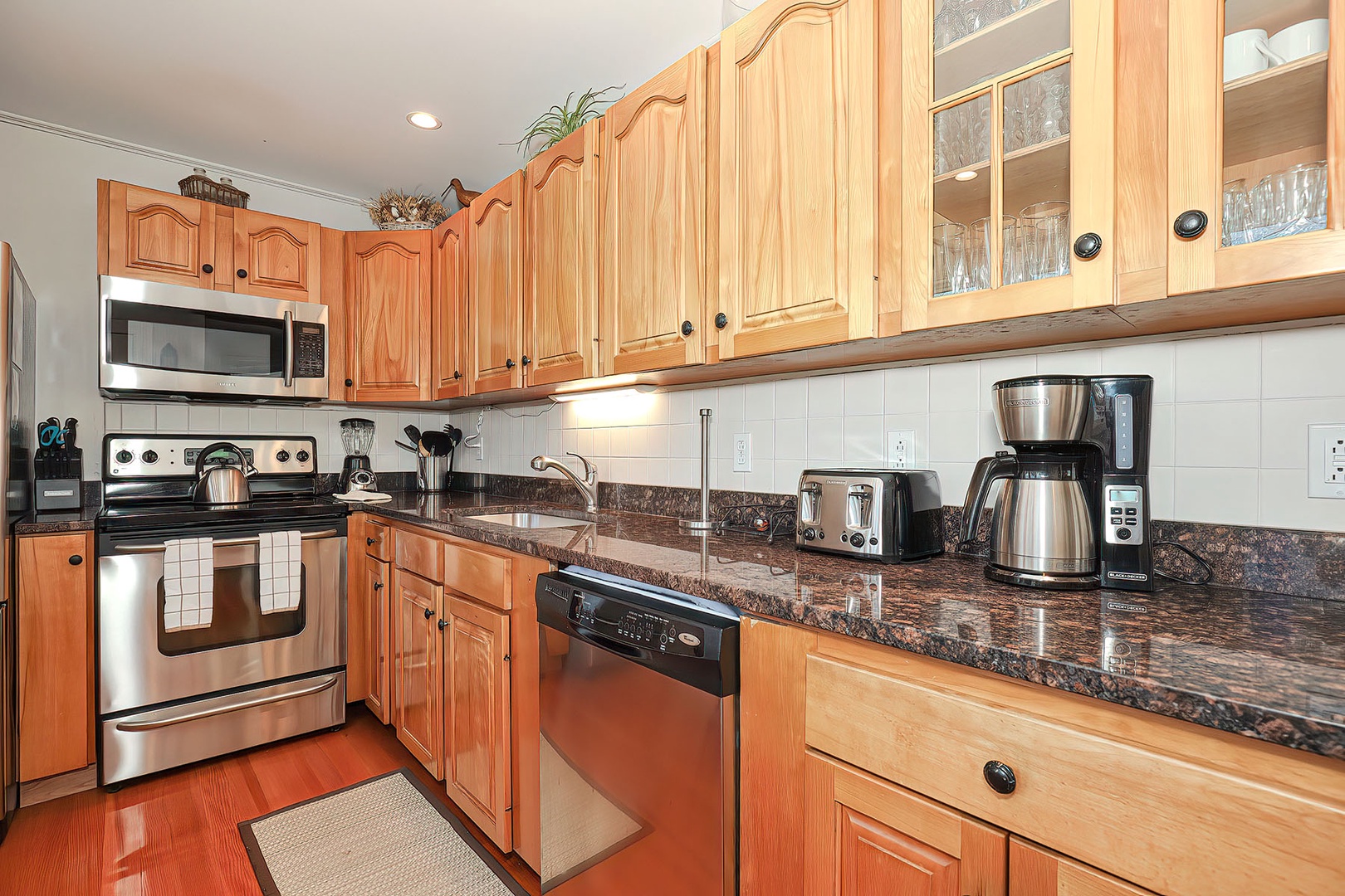 The kitchen has everything you need for making family meals.