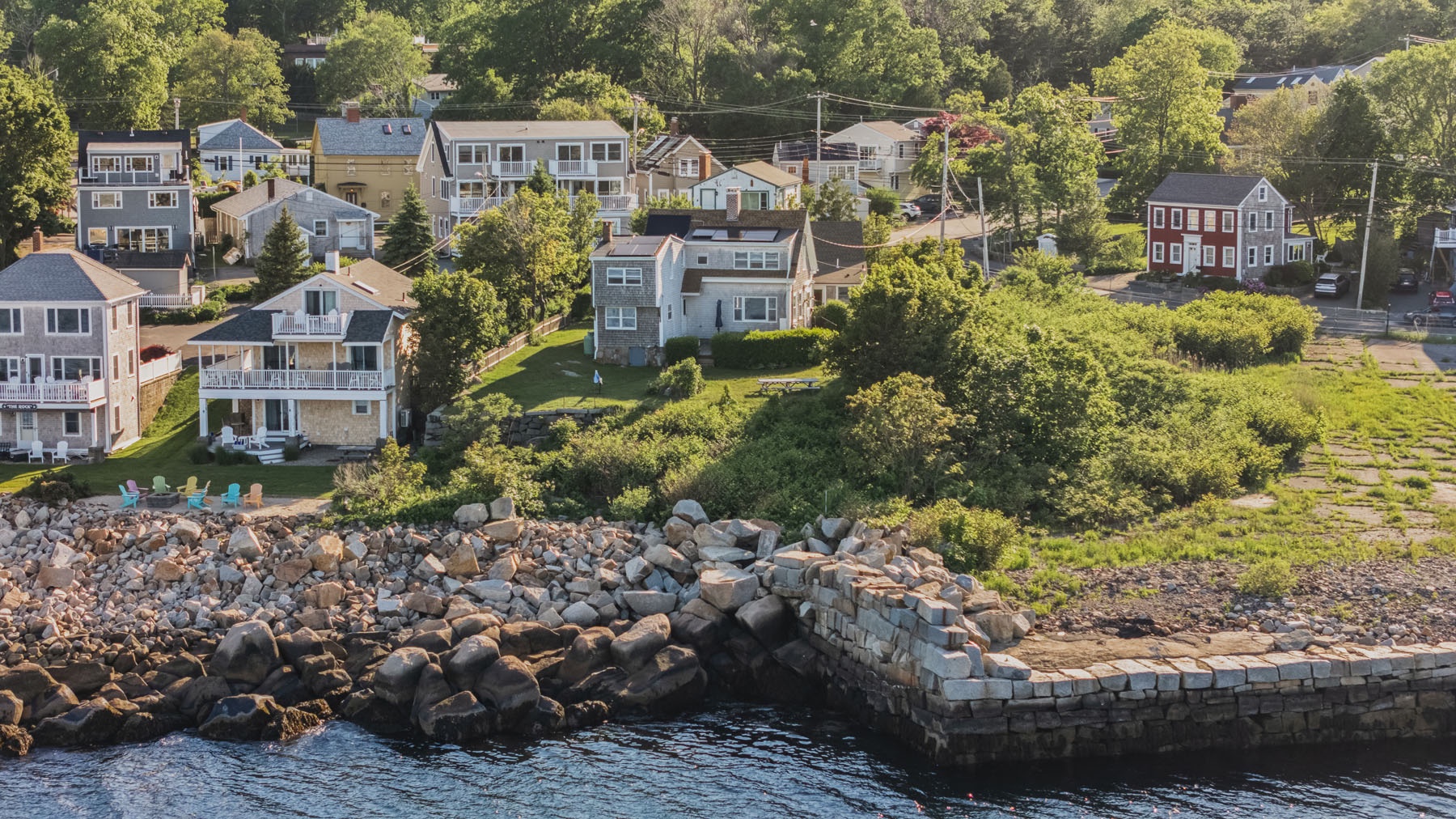 Aerial view of the house.