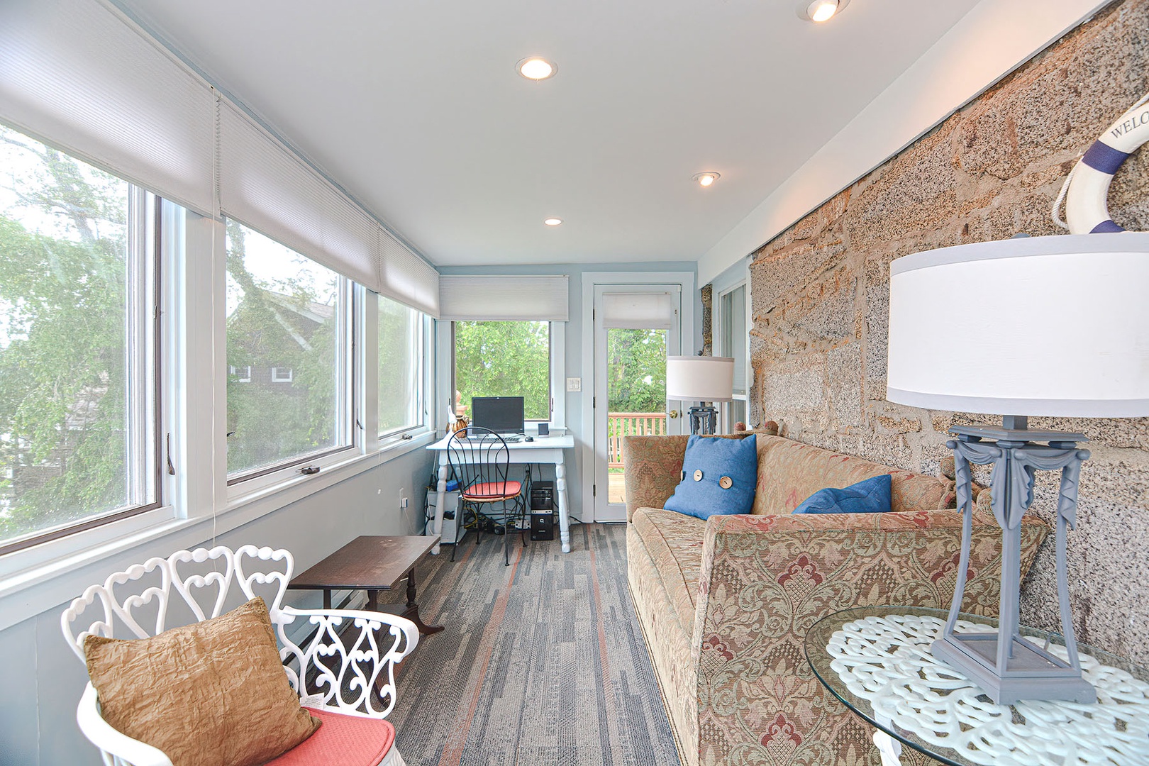 Workstation on the sun porch.