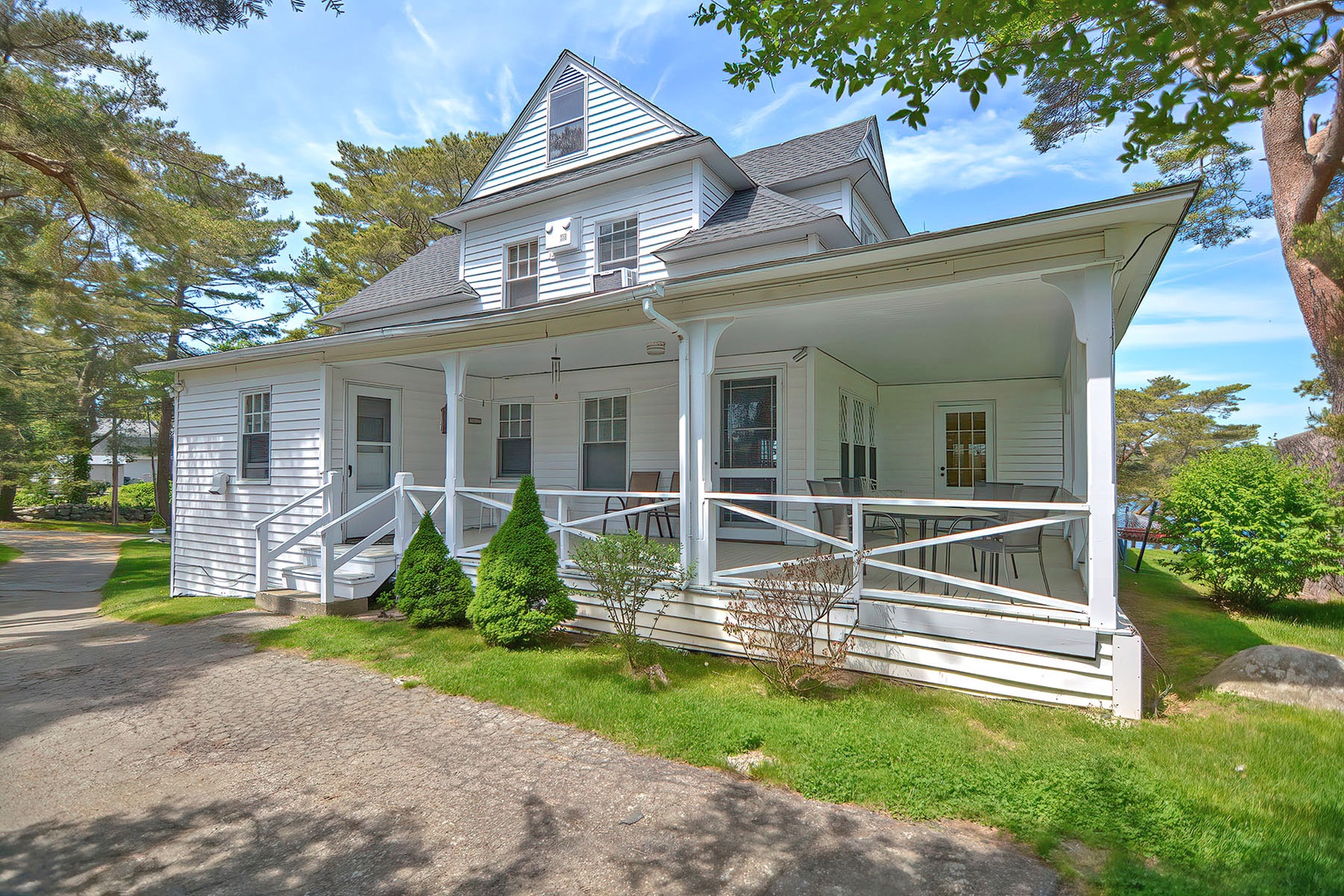 Exterior view of the wraparound deck.