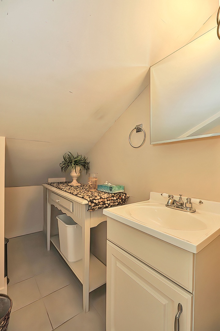 The suite contains a half-bath.