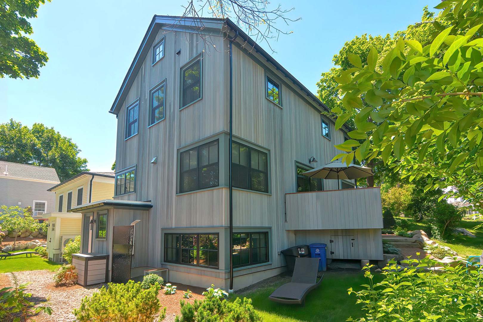 View of the back of the house and deck.