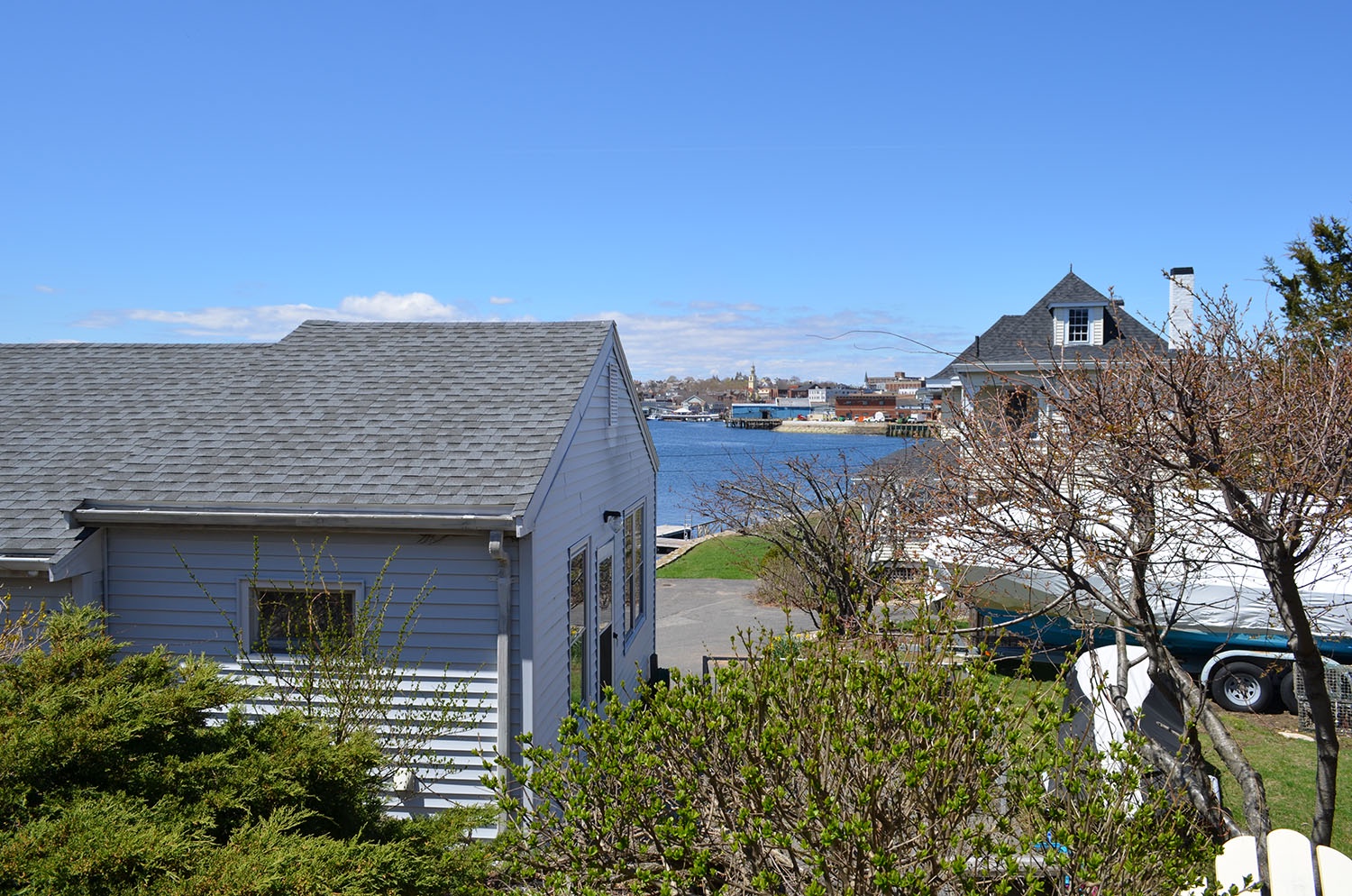 View of Gloucester Harbor from the yard