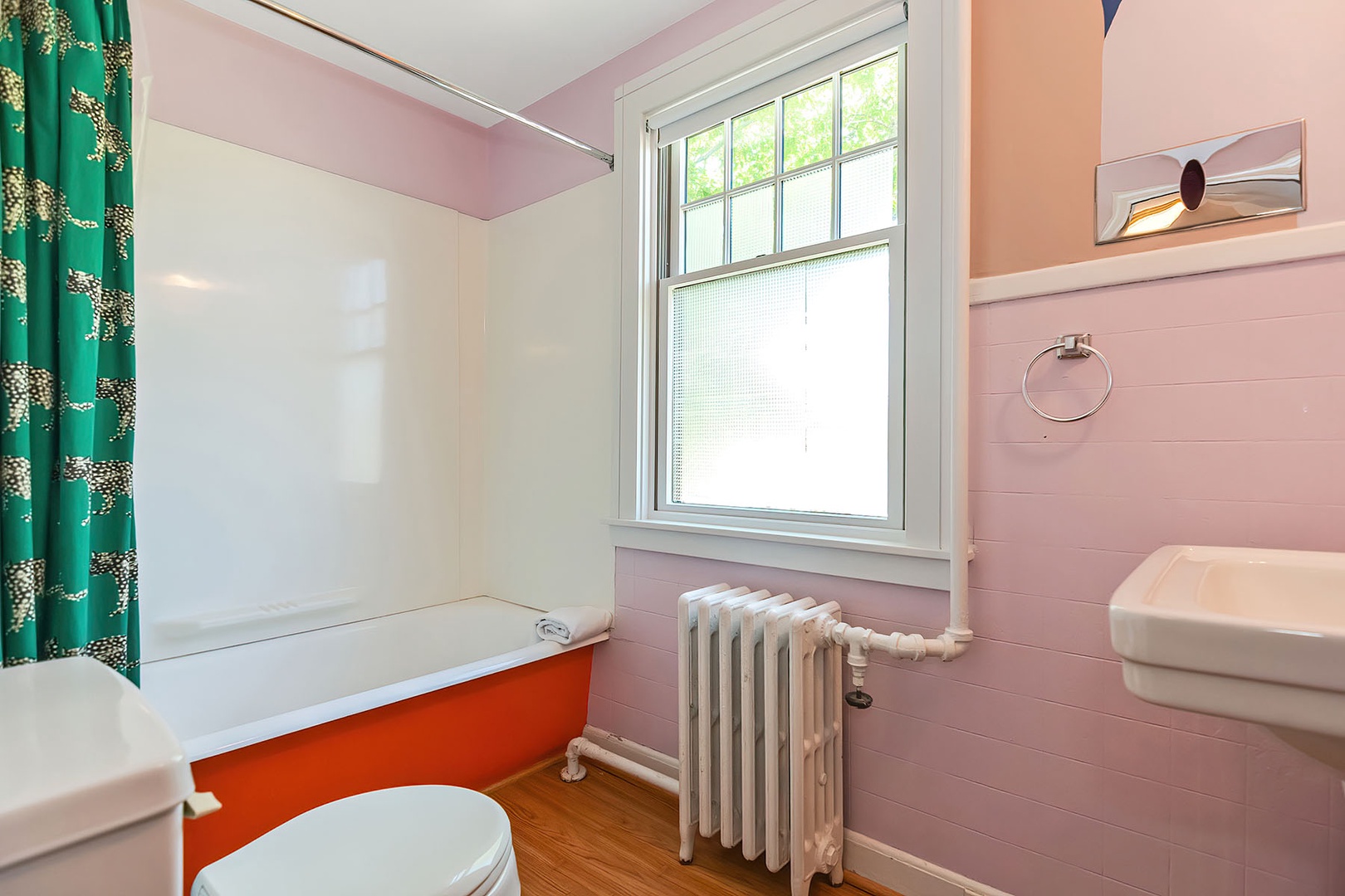 Clawfoot tub and shower.